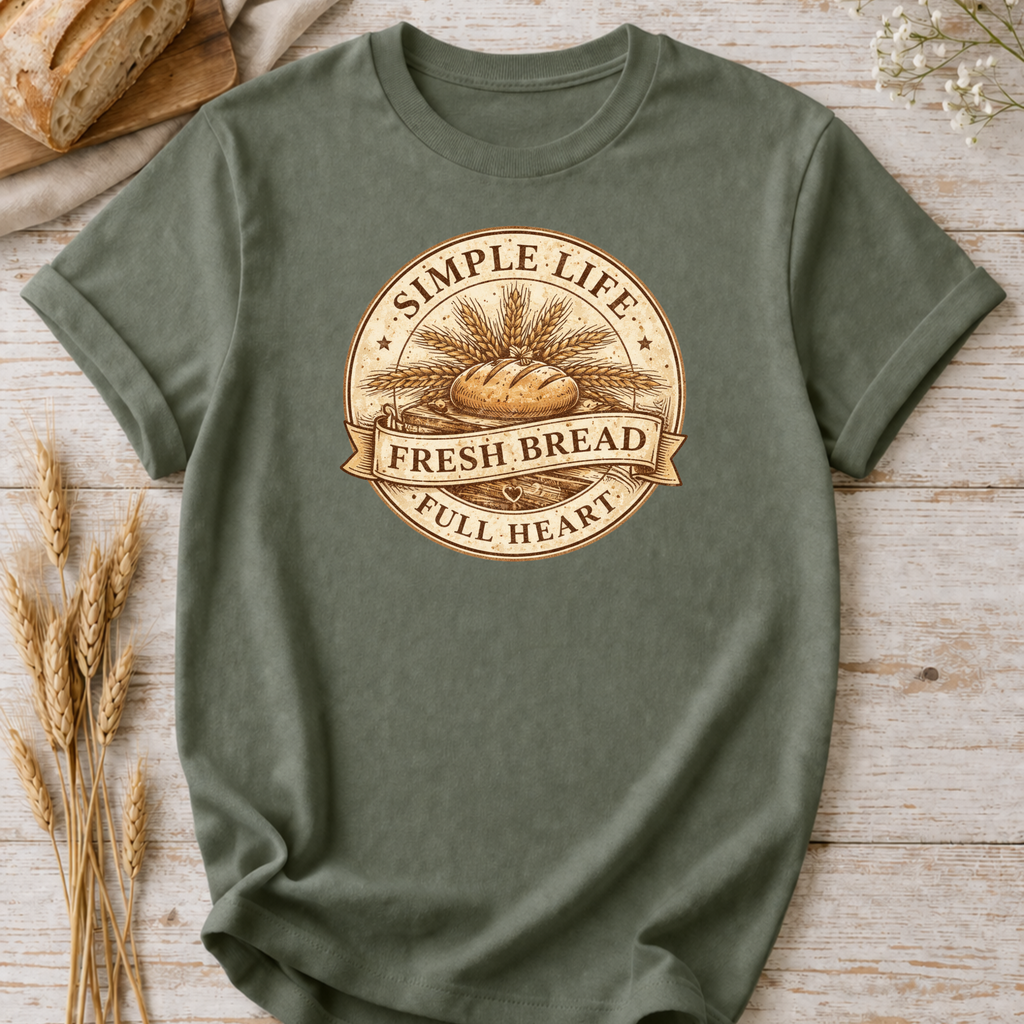 Baking Mom T-Shirt — Simple Life, Fresh Bread, Full Heart