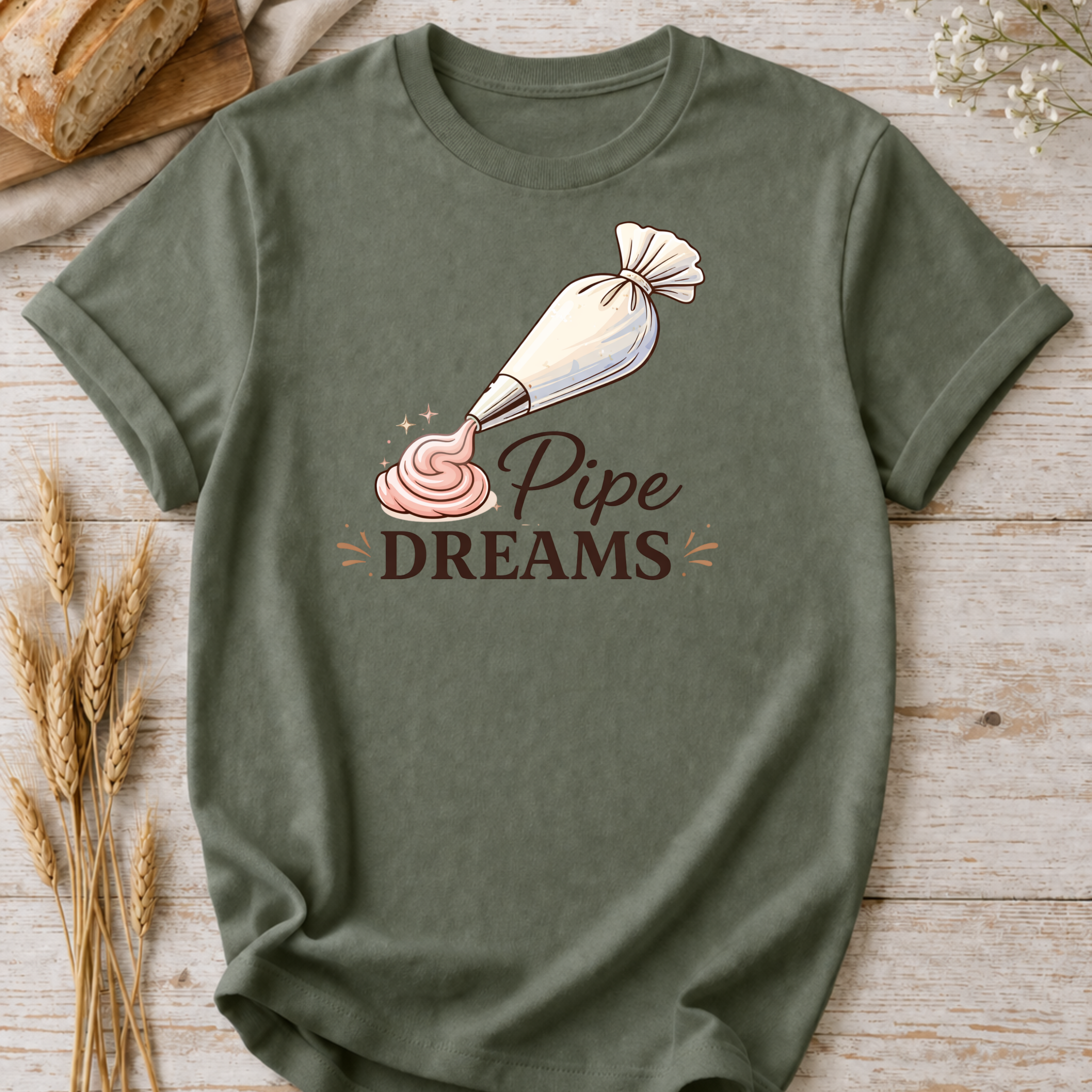 Pipe Dreams Funny Cake Decorating T-Shirt — Cake Decorator Humor Tee