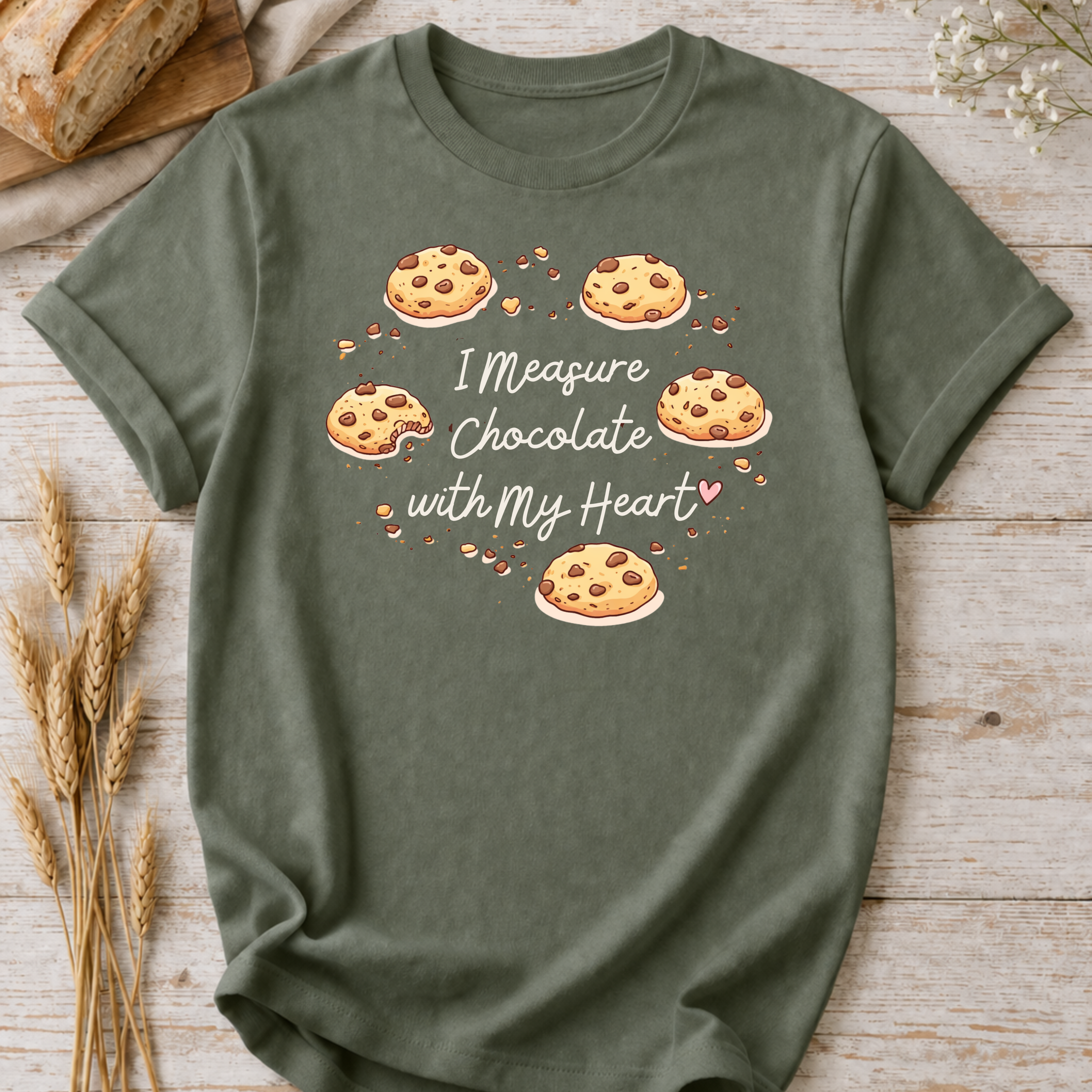 I Measure Chocolate with My Heart — Funny Baking Shirt for Bakers