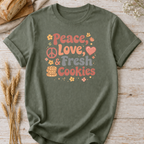 Peace, Love, and Fresh Cookies Baking T-shirt