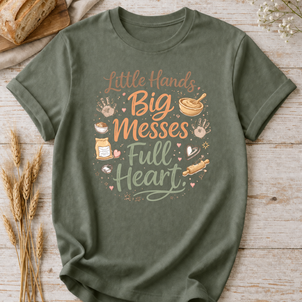Baking Mama T-Shirt — “Little Hands, Big Messes, Full Heart”