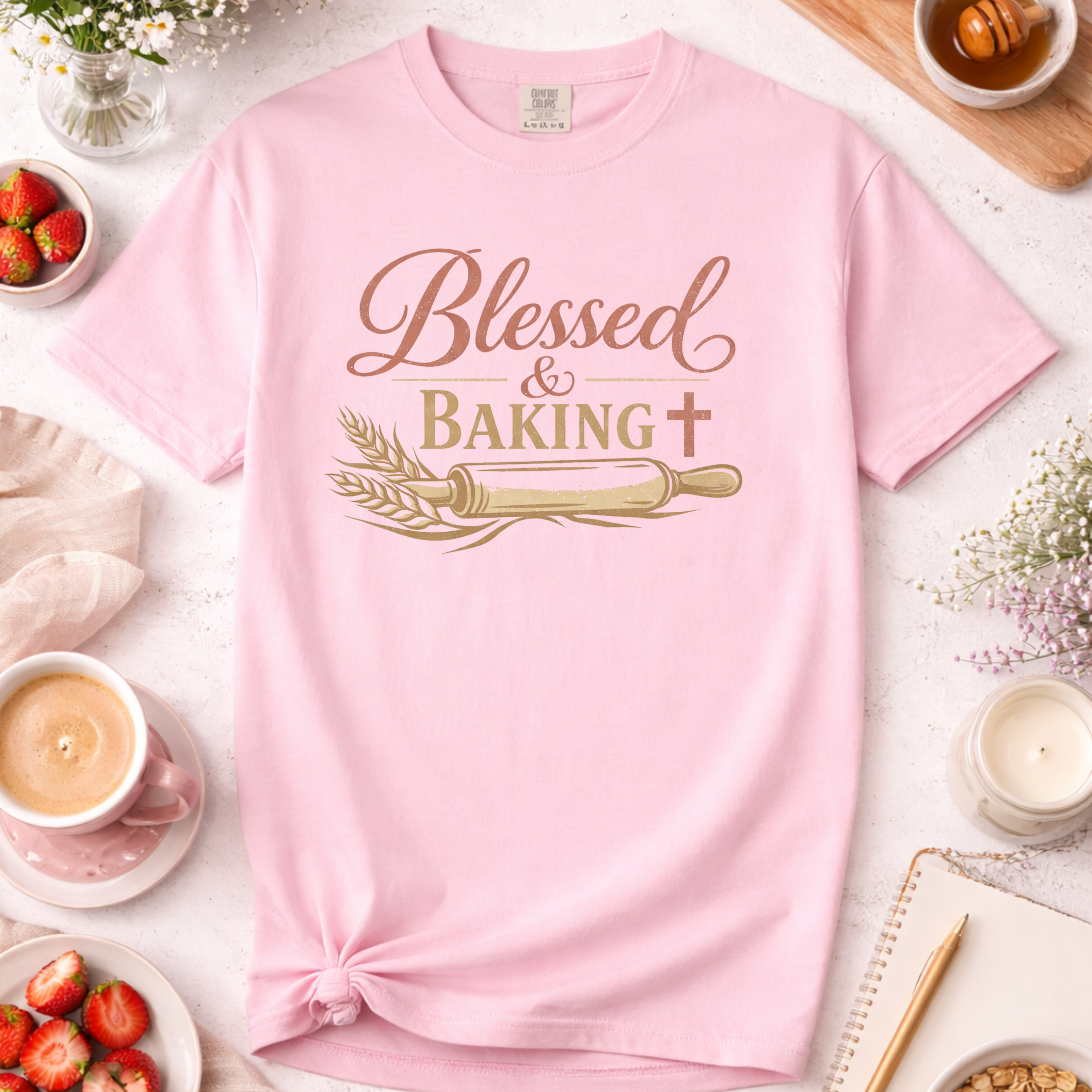 Blessed and Baking Christian Women's T-Shirt