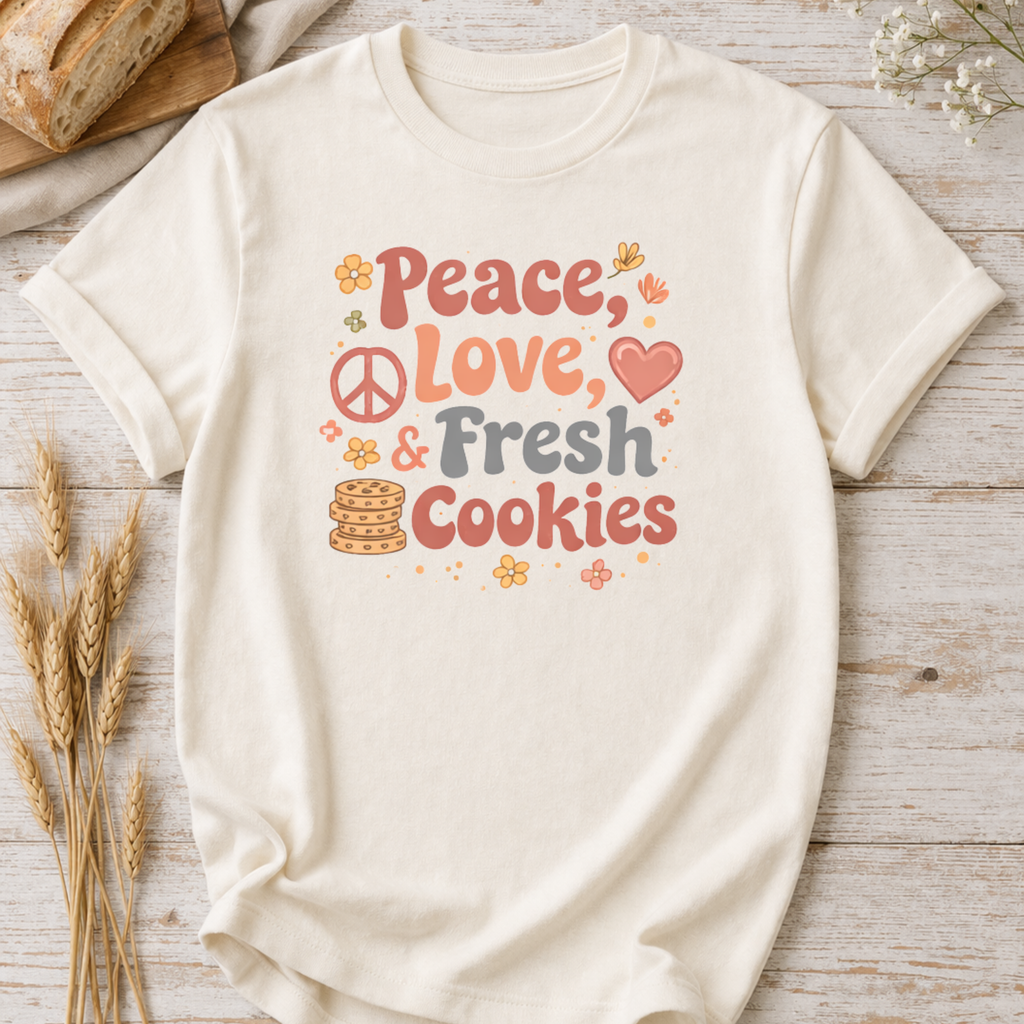 Peace, Love, and Fresh Cookies Baking T-shirt