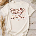 Mom Baker T-Shirt — "Raising Kids and Dough at the Same Time" Funny Mom Tee