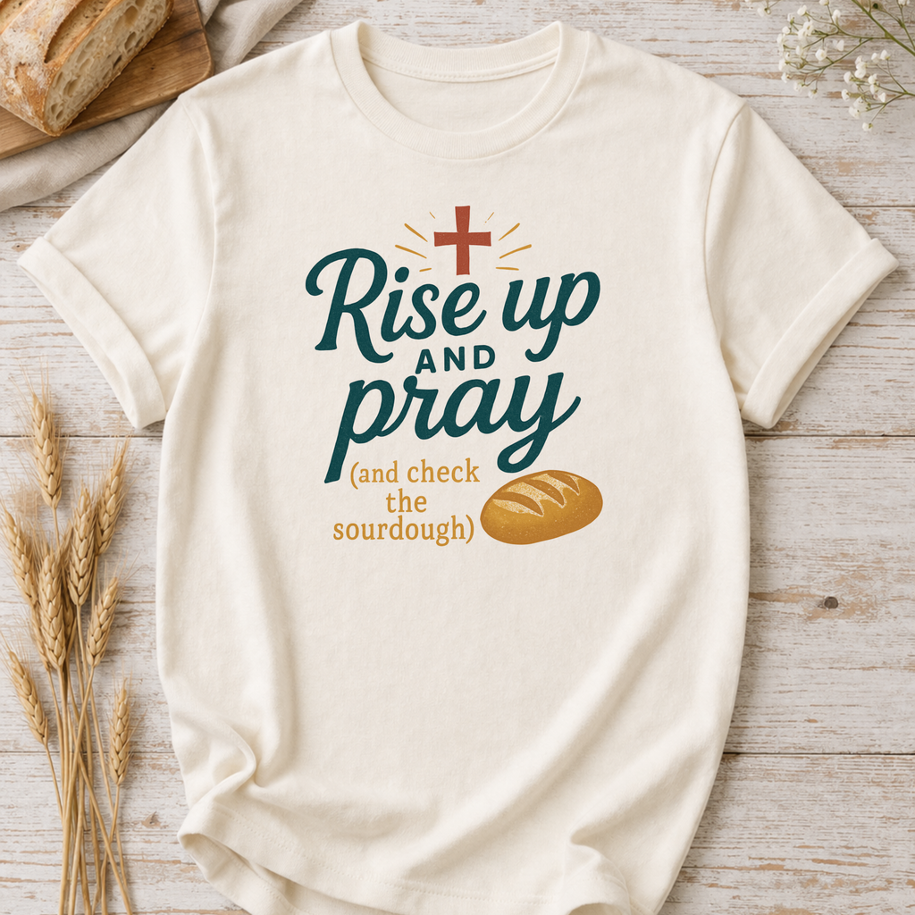 Rise Up and Pray Sourdough Baking T-Shirt