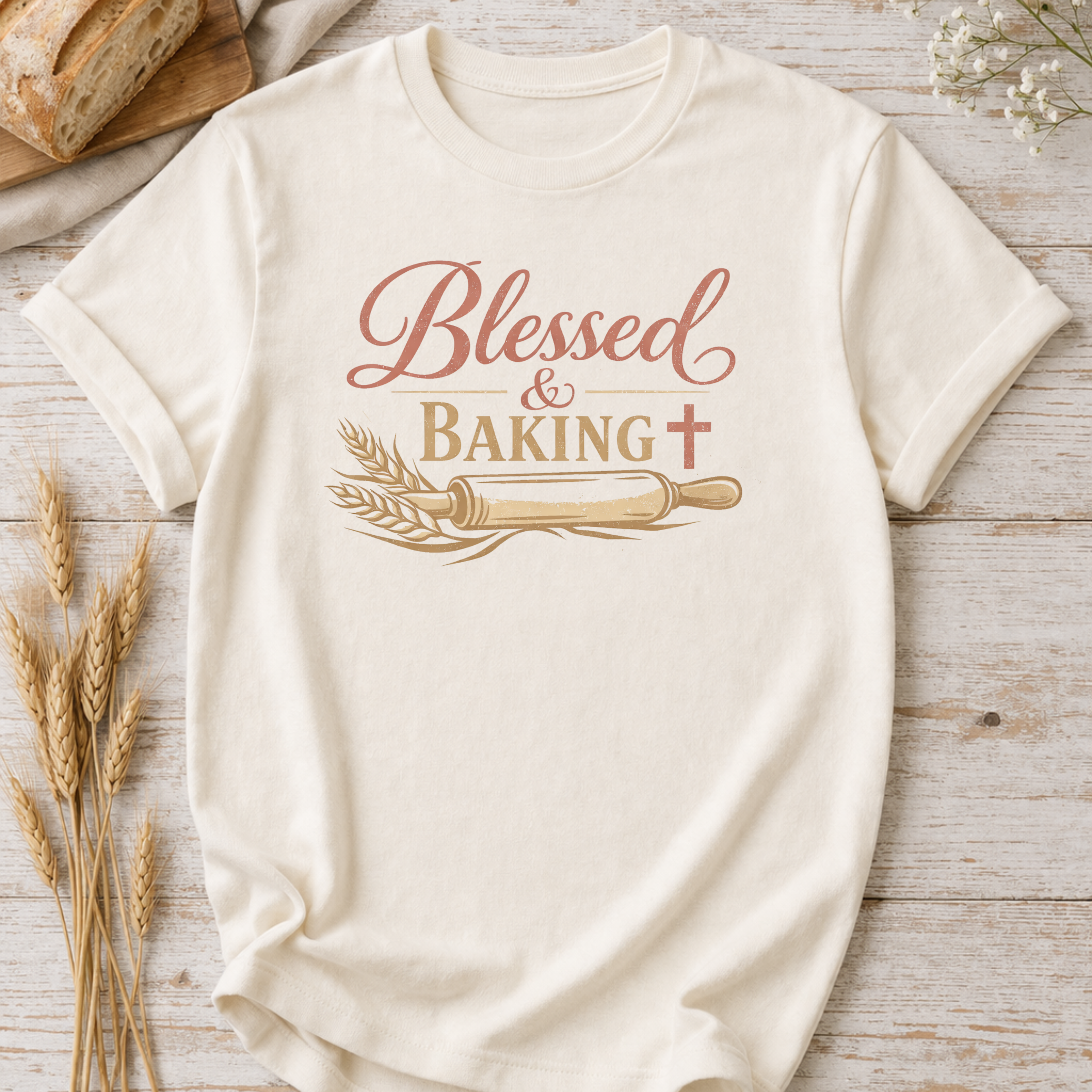 Blessed and Baking Christian Women's T-Shirt