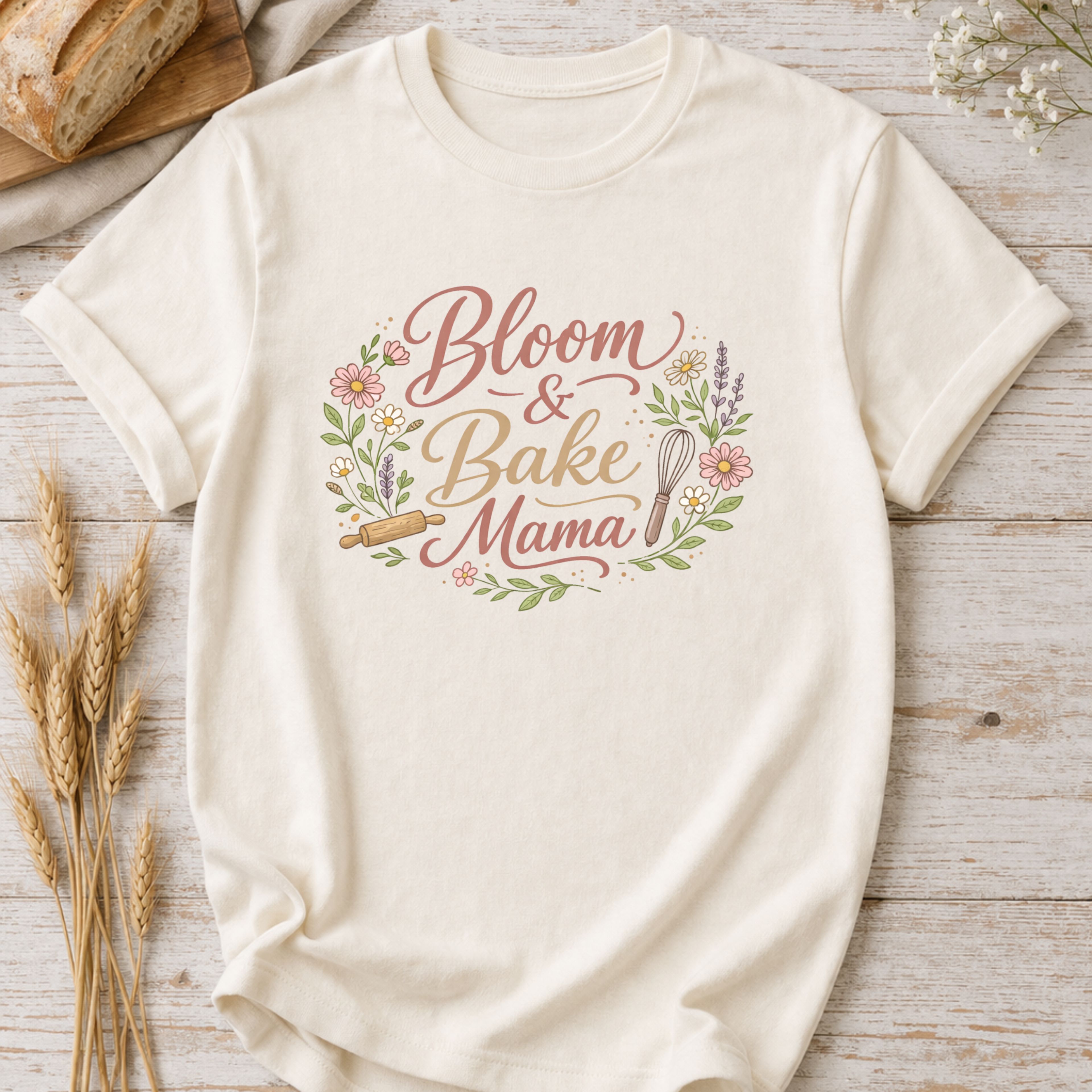 Bloom and Bake Mama Baking Mom T-Shirt