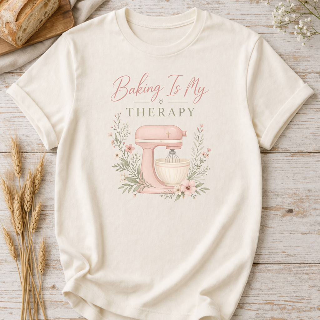 Baking Is My Therapy T-Shirt — Funny Baker Gift Tee
