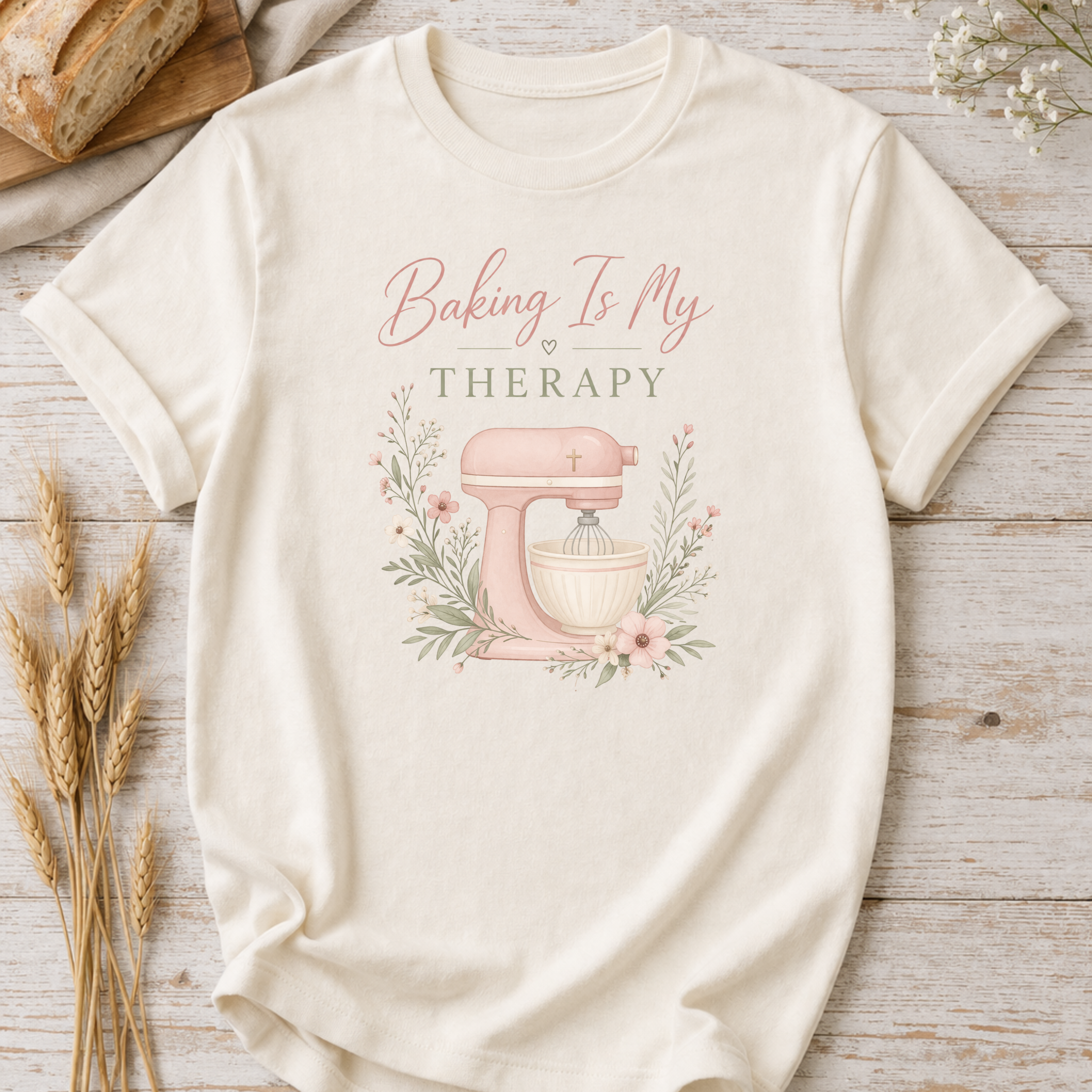 Baking Is My Therapy T-Shirt — Funny Baker Gift Tee