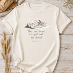 Christian T-Shirt — "The Lord Is My Strength and My Shield" Inspirational Faith Tee