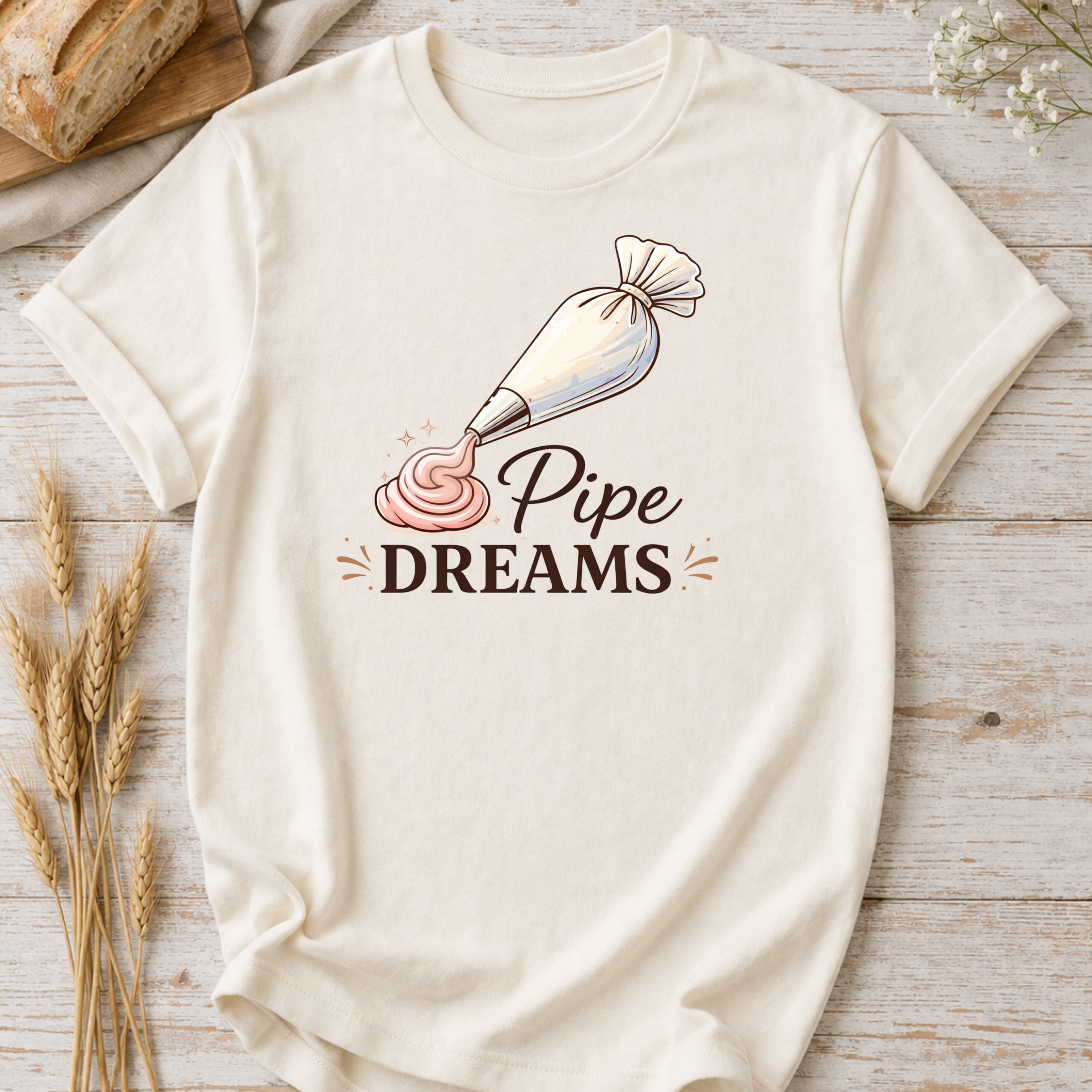 Pipe Dreams Funny Cake Decorating T-Shirt — Cake Decorator Humor Tee
