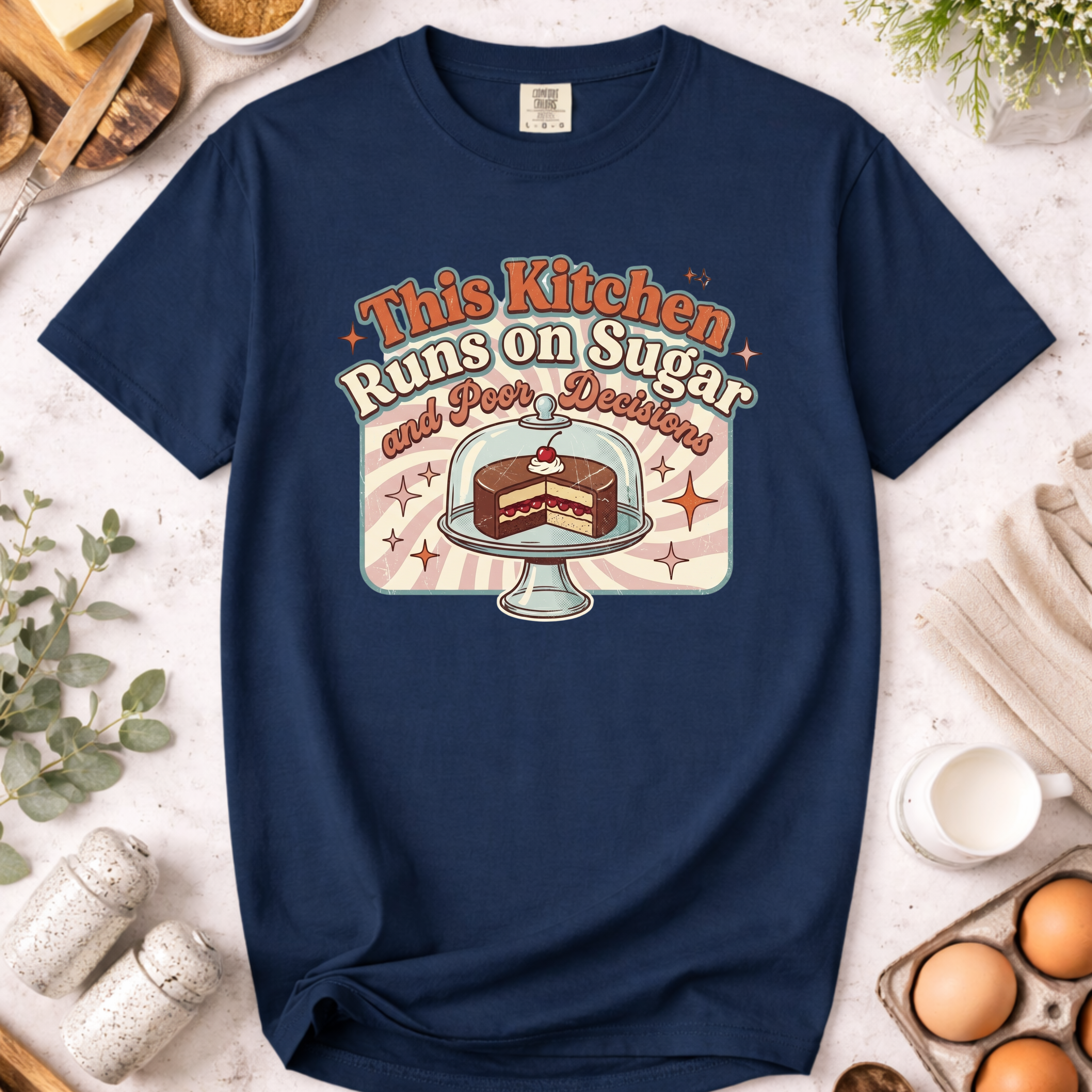 Retro This Kitchen Runs on Sugar and Poor Decisions T-Shirt