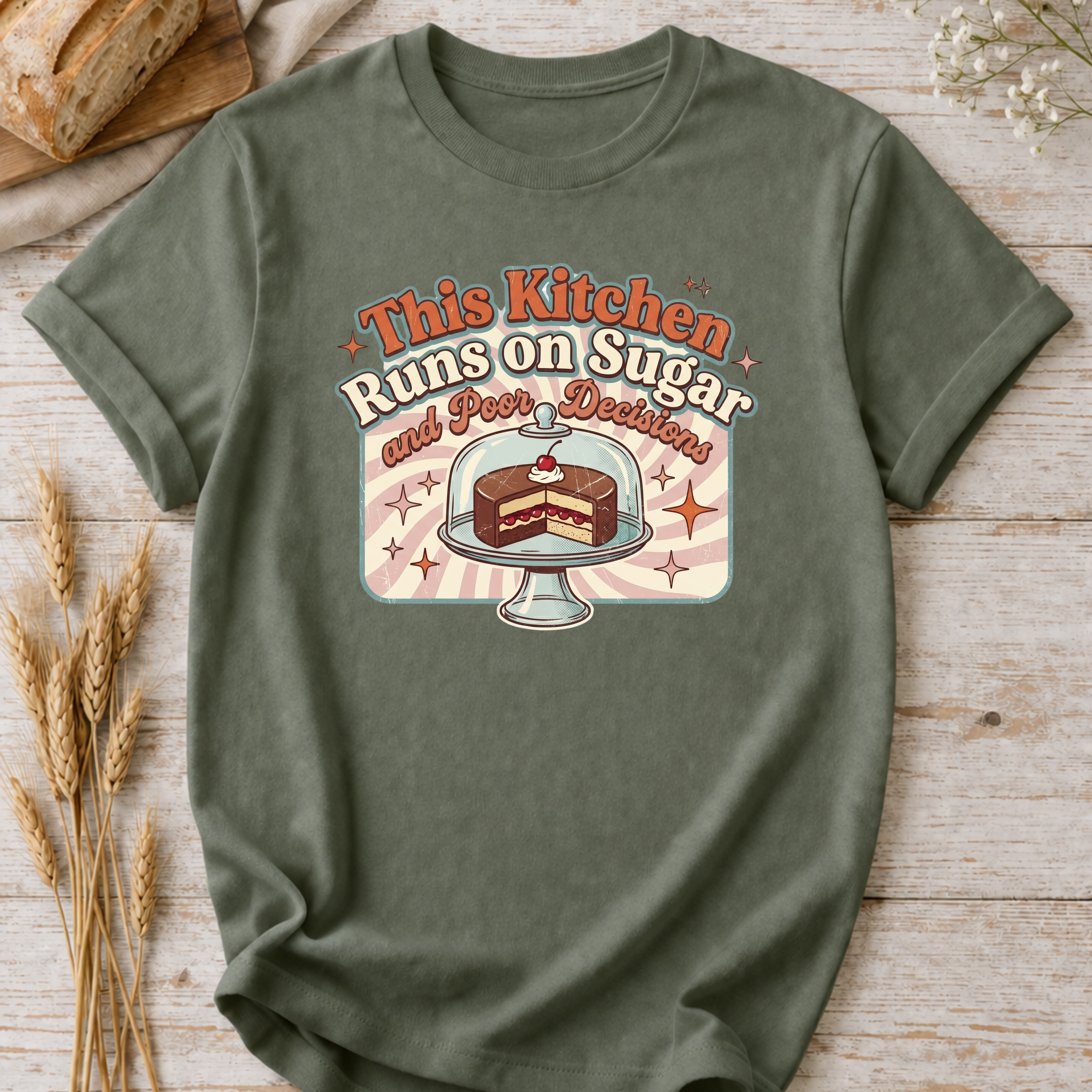 Retro This Kitchen Runs on Sugar and Poor Decisions T-Shirt