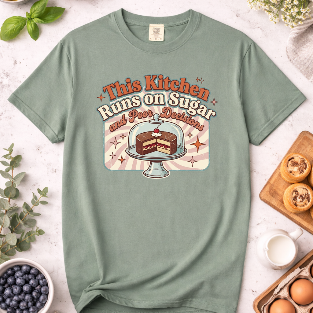 Retro This Kitchen Runs on Sugar and Poor Decisions T-Shirt