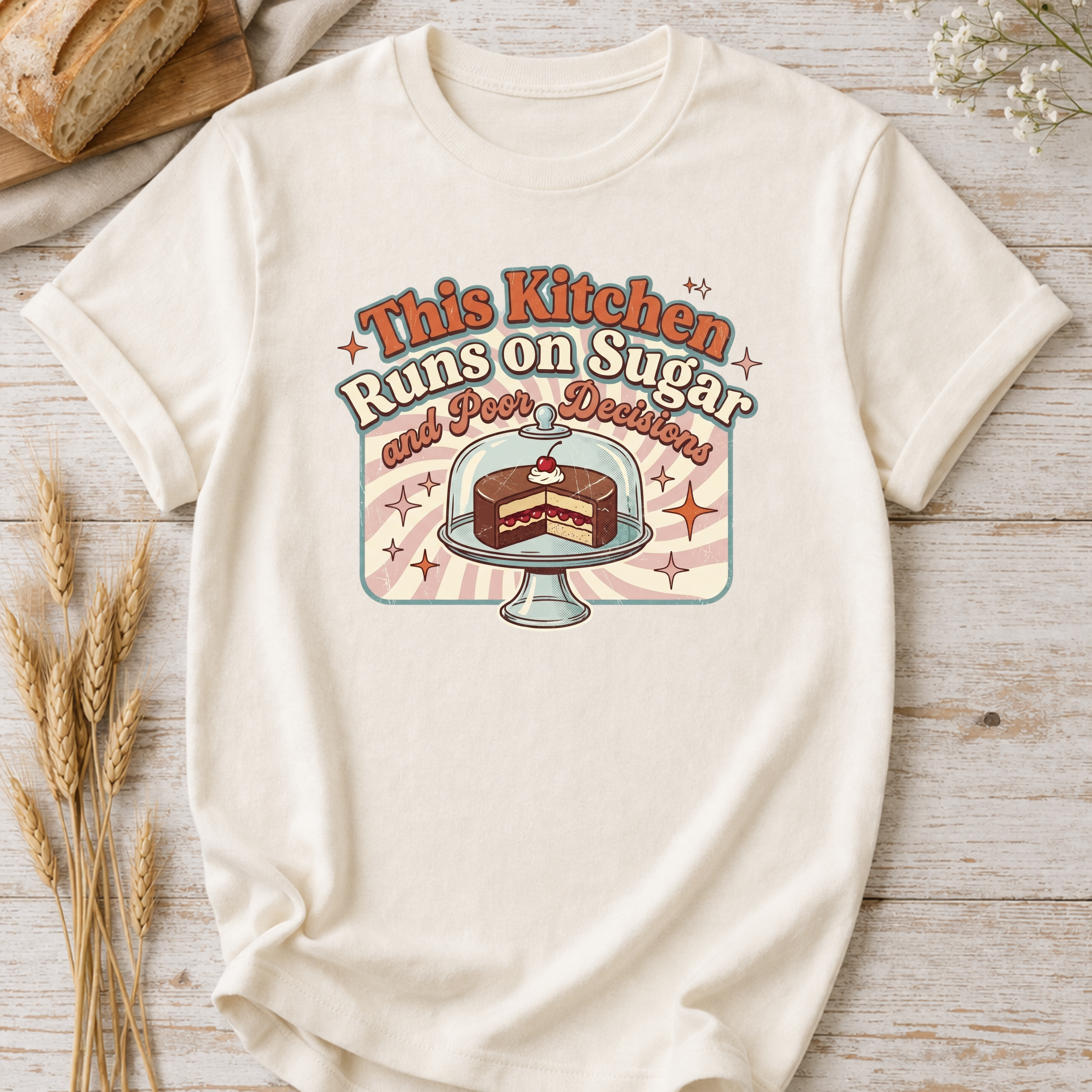 Retro This Kitchen Runs on Sugar and Poor Decisions T-Shirt