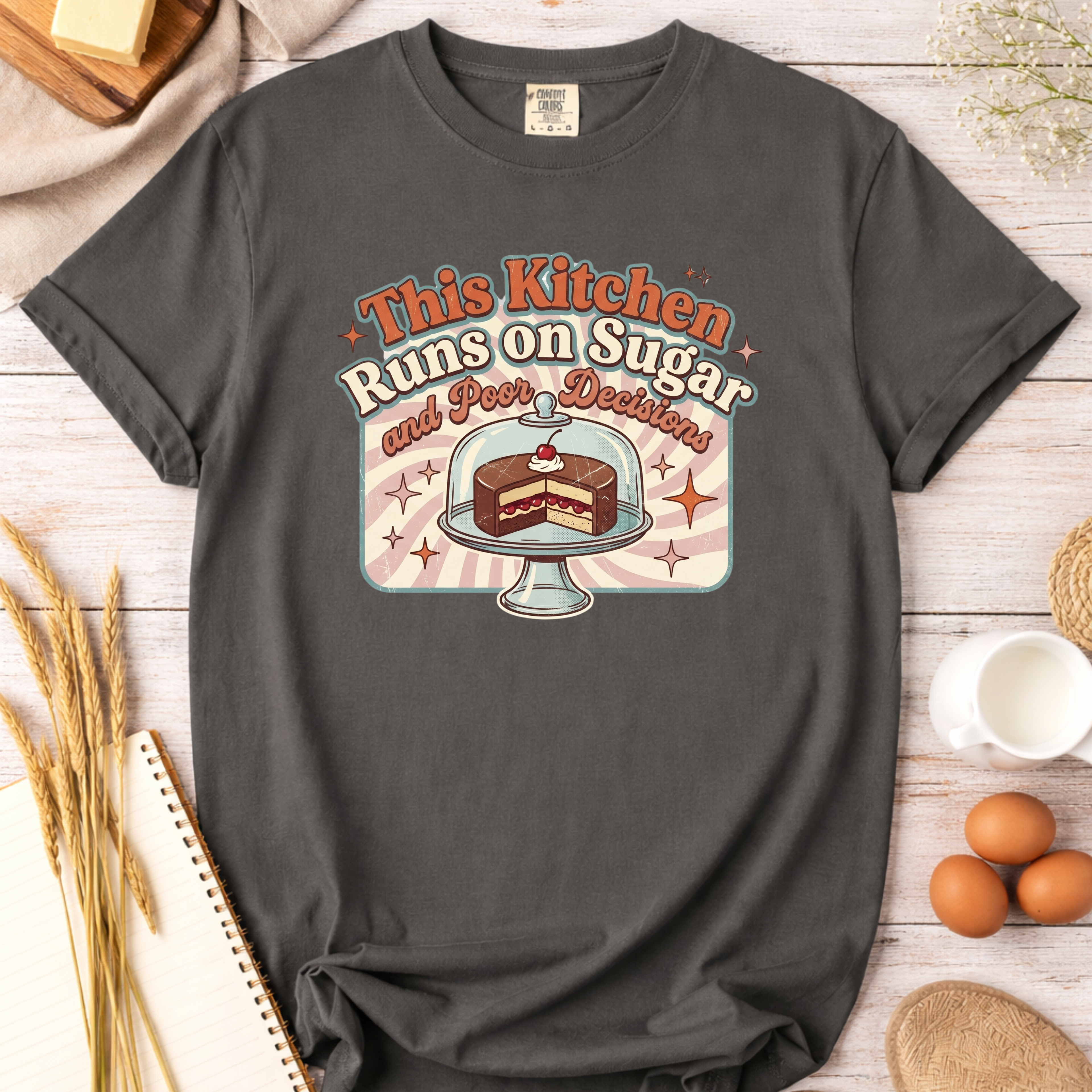 Retro This Kitchen Runs on Sugar and Poor Decisions T-Shirt
