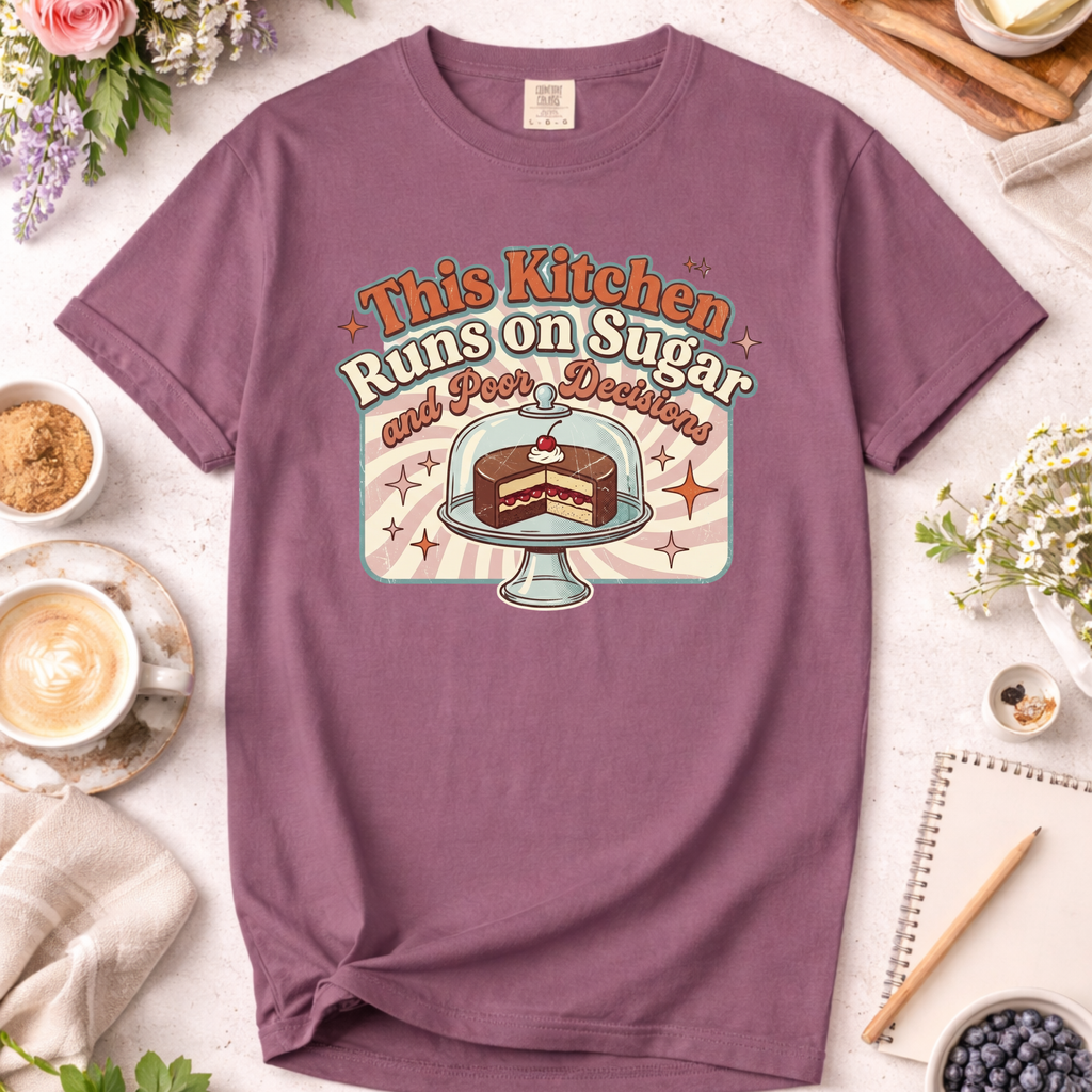 Retro This Kitchen Runs on Sugar and Poor Decisions T-Shirt