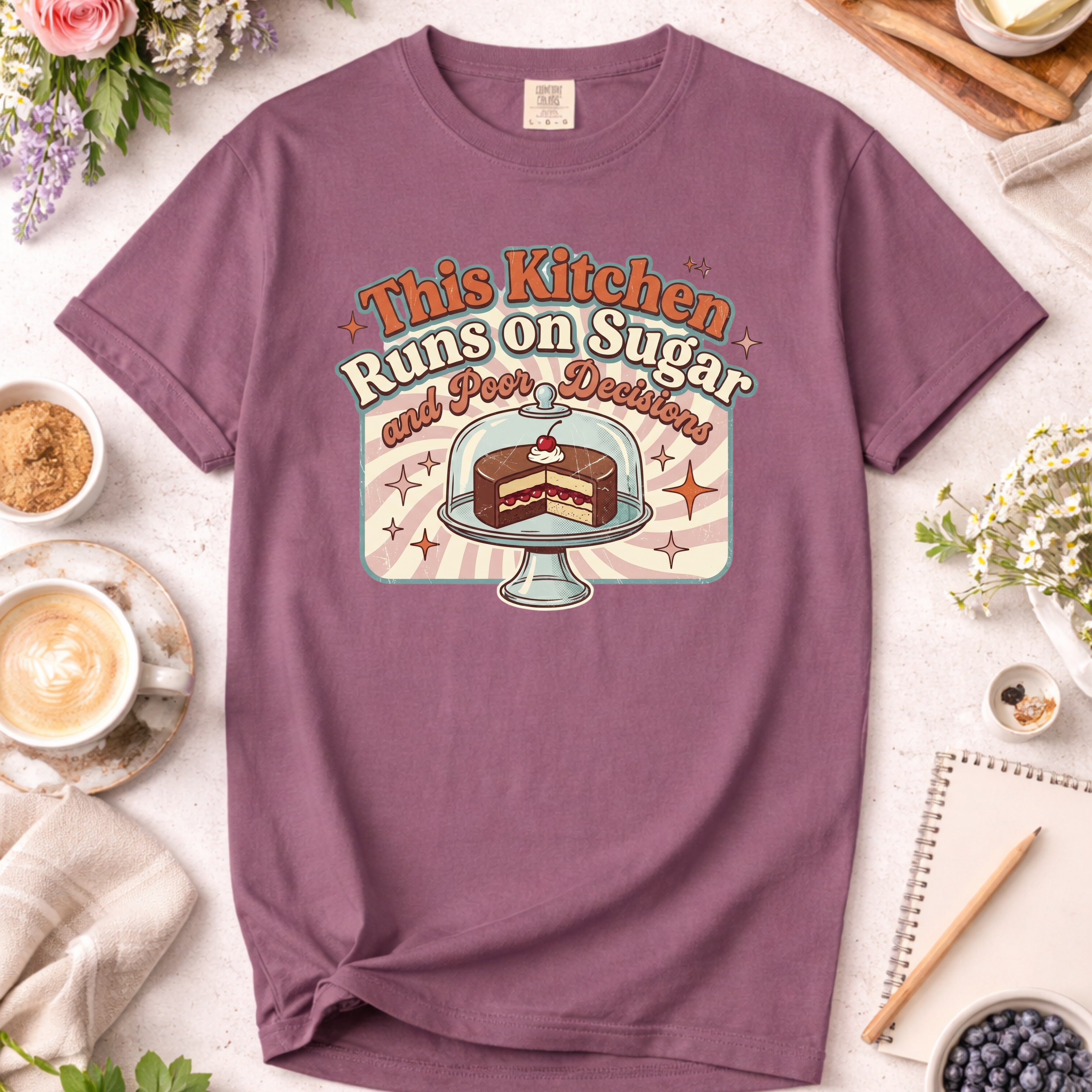 Retro This Kitchen Runs on Sugar and Poor Decisions T-Shirt