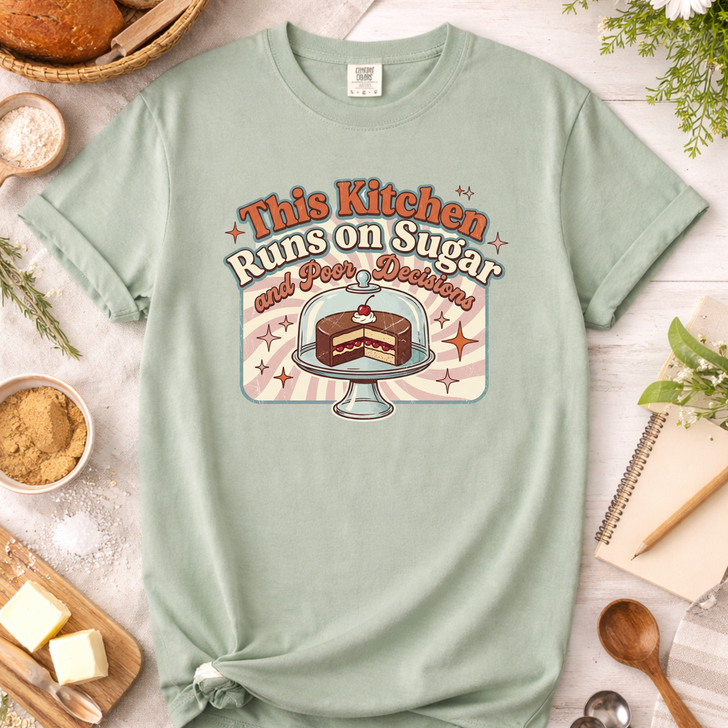 Retro This Kitchen Runs on Sugar and Poor Decisions T-Shirt