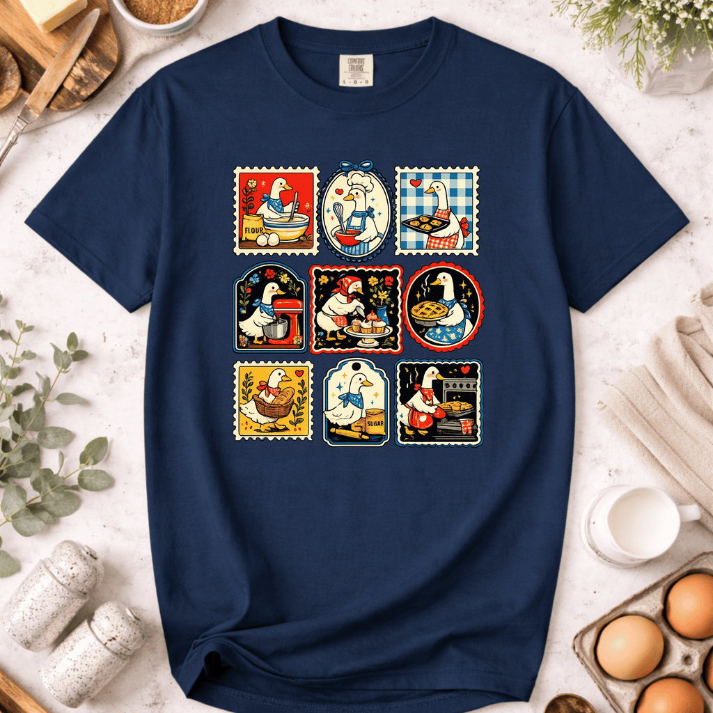 Vibrant Silly Goose Baking Stamps T-Shirt