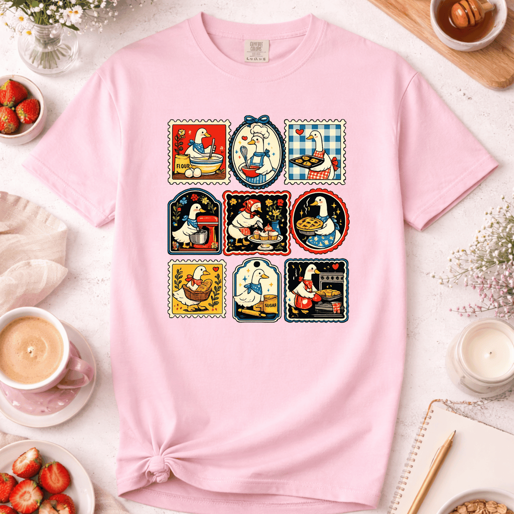Vibrant Silly Goose Baking Stamps T-Shirt