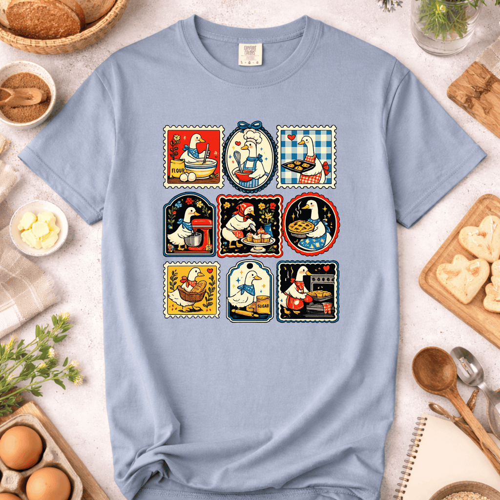 Vibrant Silly Goose Baking Stamps T-Shirt