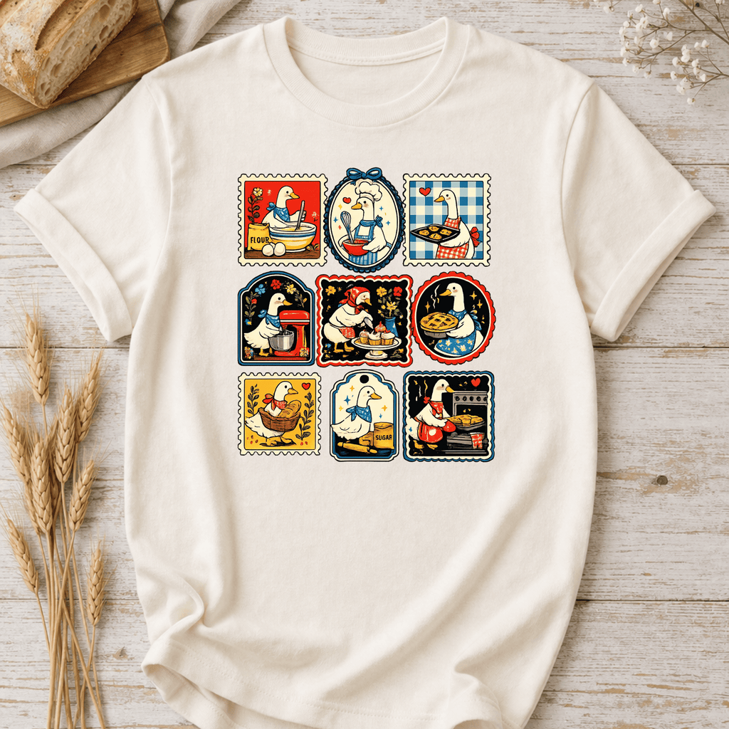 Vibrant Silly Goose Baking Stamps T-Shirt