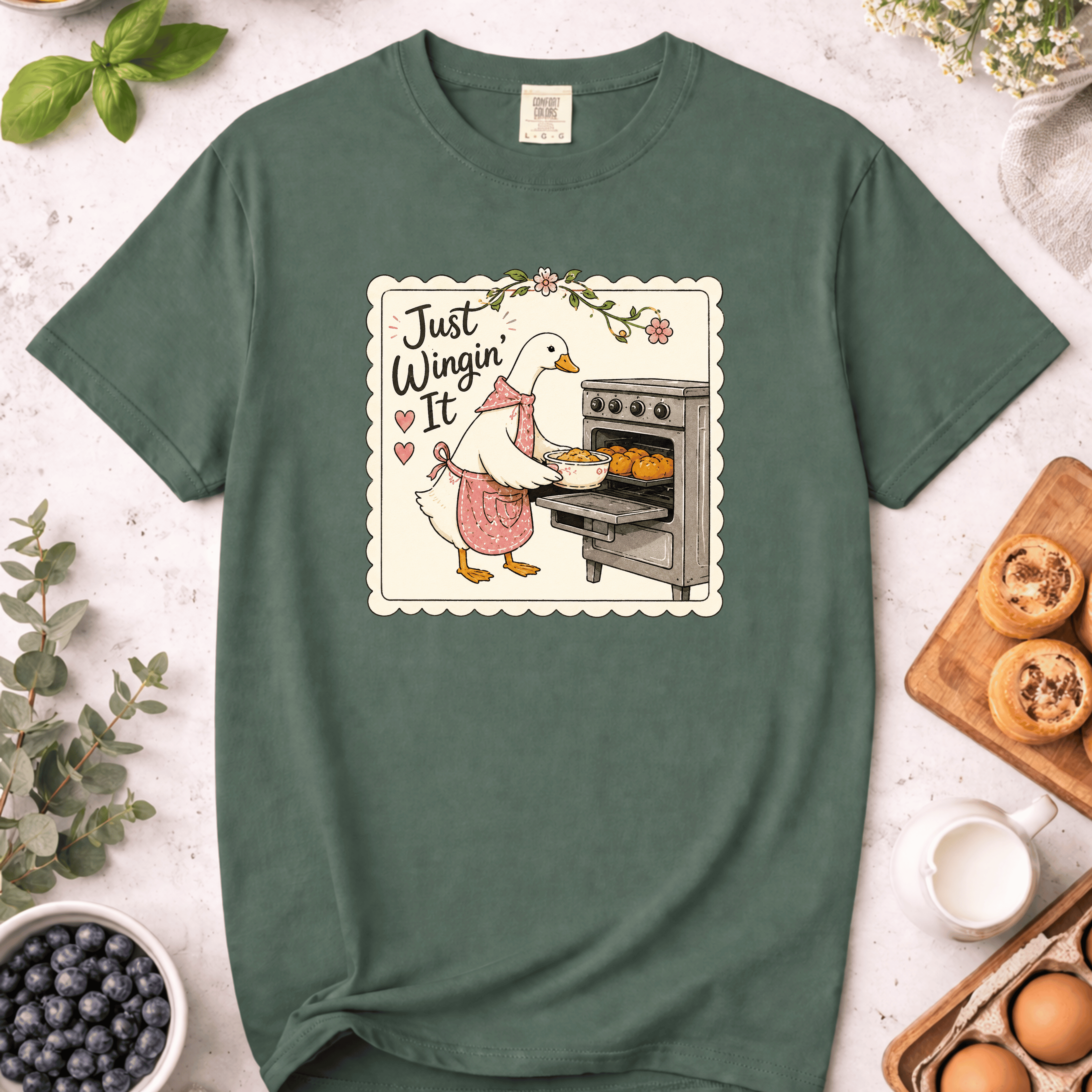 Just Wingin' It Baking Goose T-Shirt