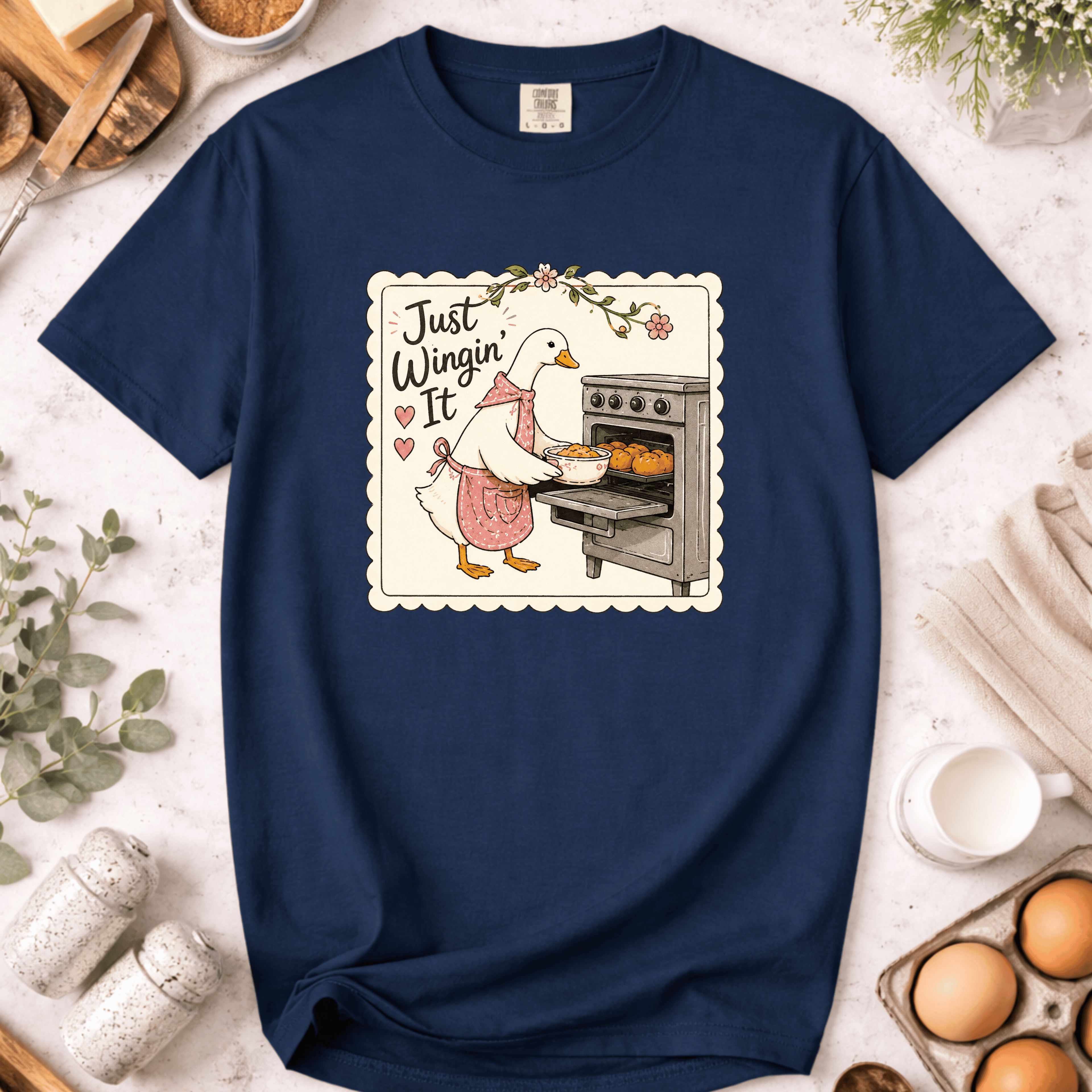 Just Wingin' It Baking Goose T-Shirt