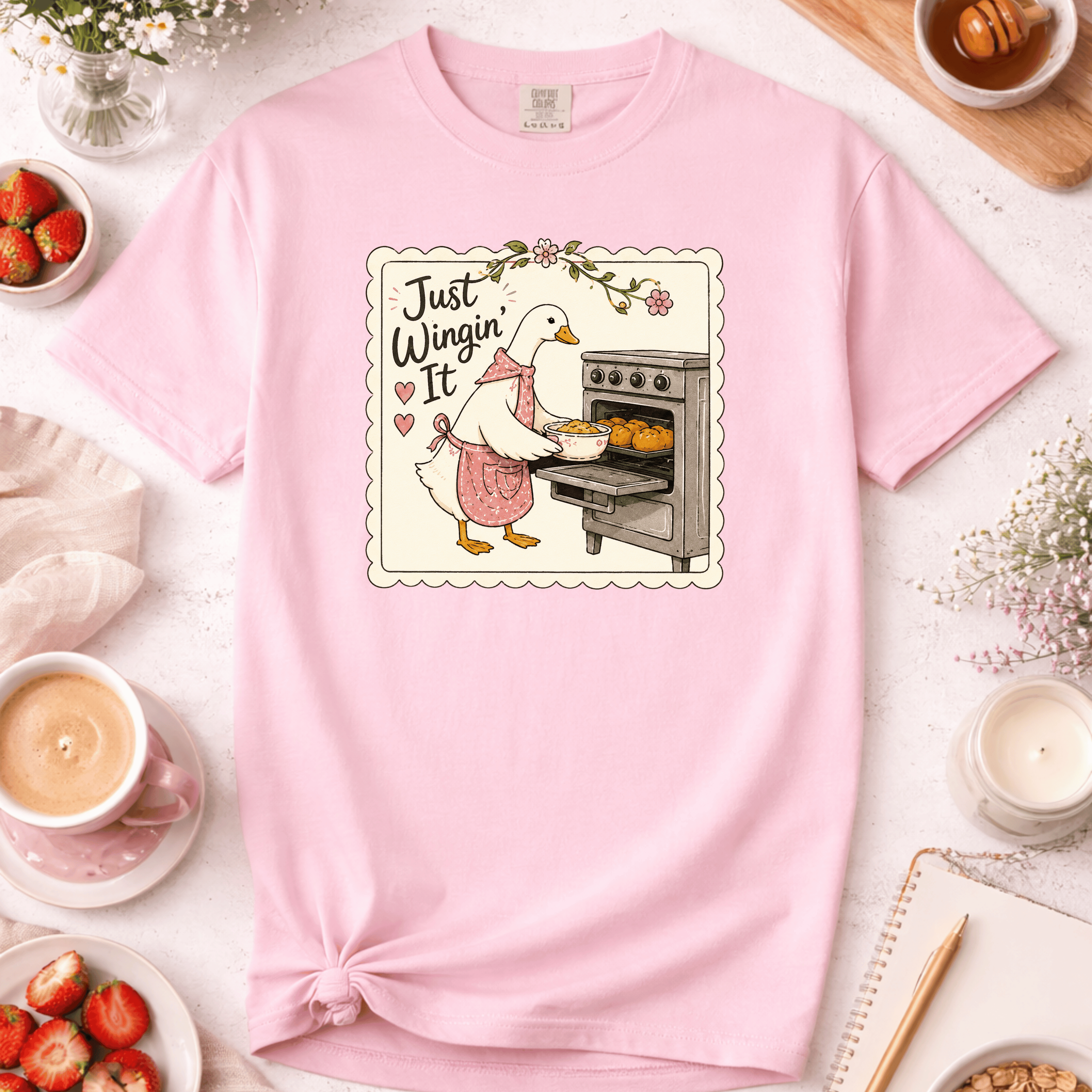 Just Wingin' It Baking Goose T-Shirt