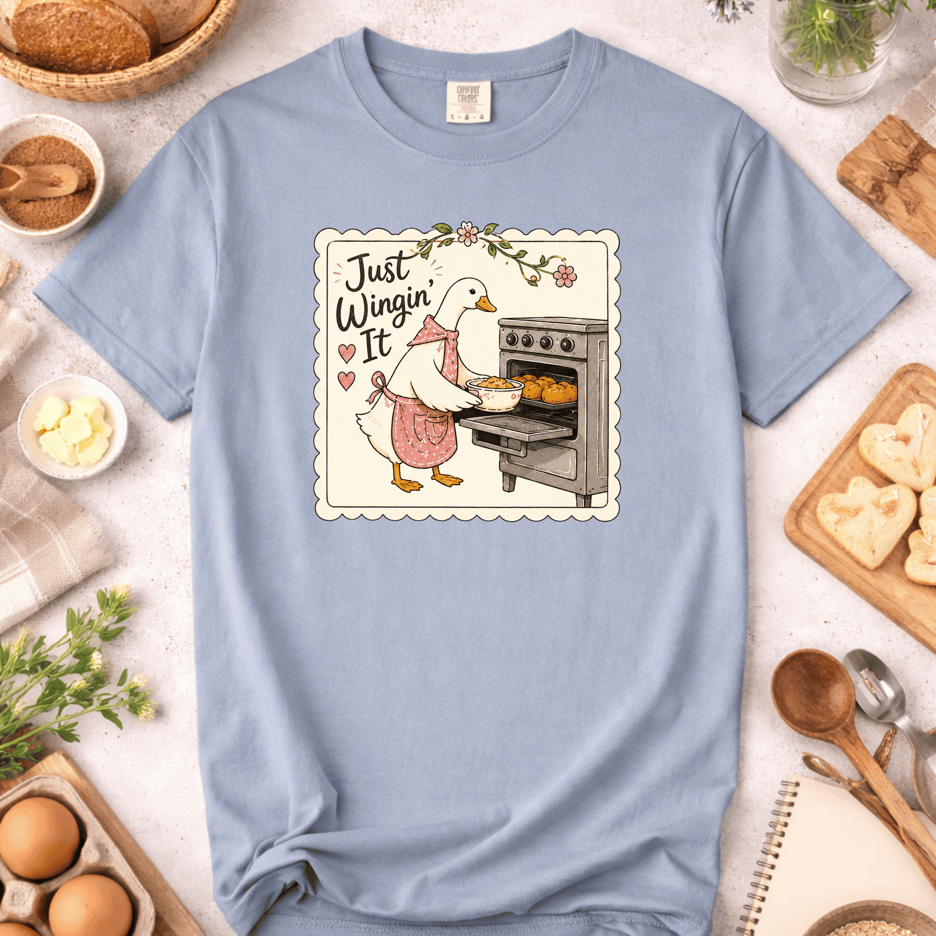 Just Wingin' It Baking Goose T-Shirt