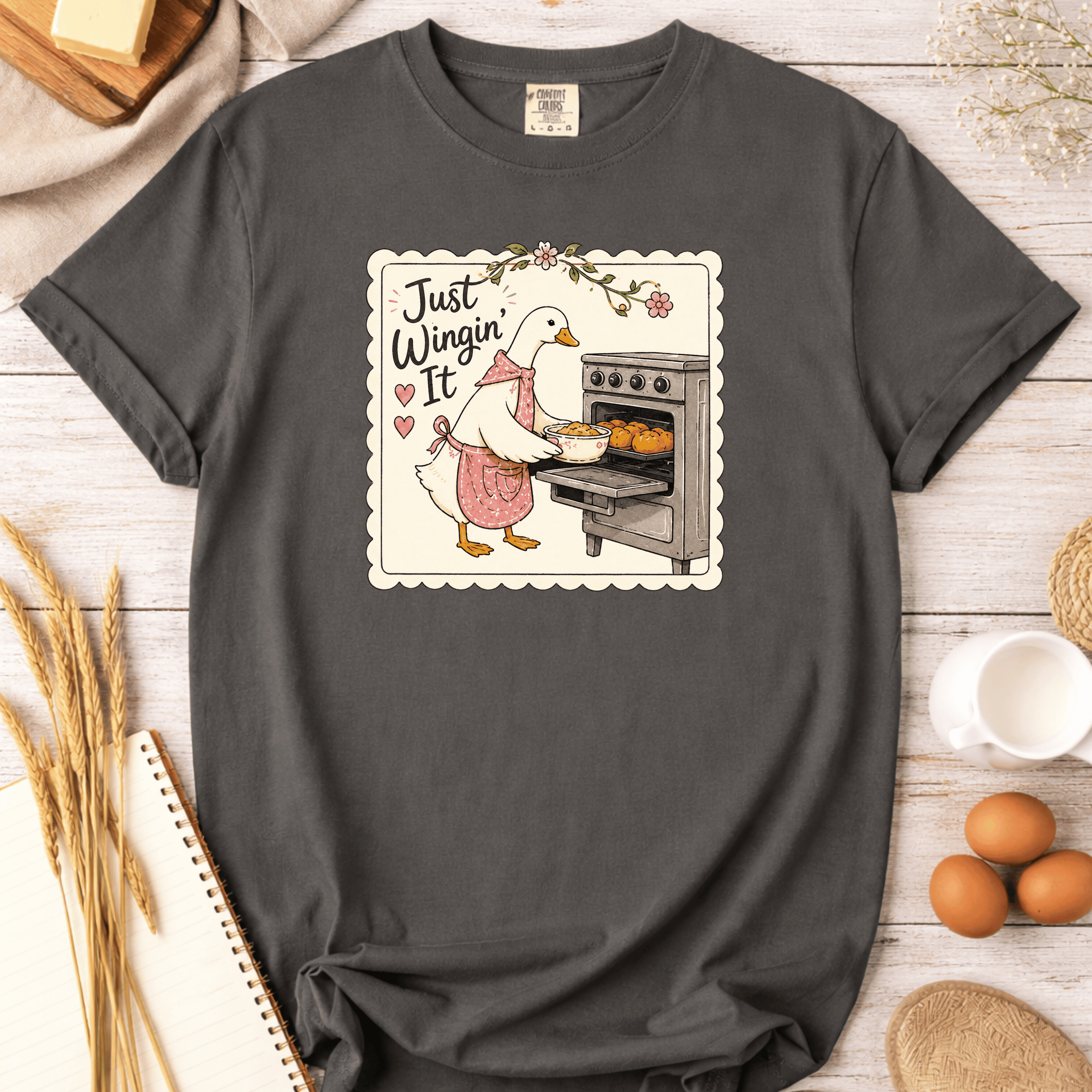 Just Wingin' It Baking Goose T-Shirt