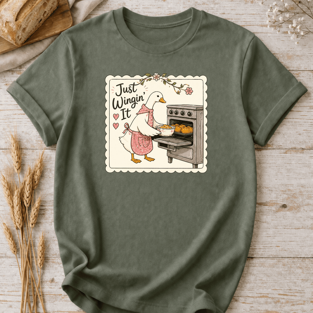 Just Wingin' It Baking Goose T-Shirt