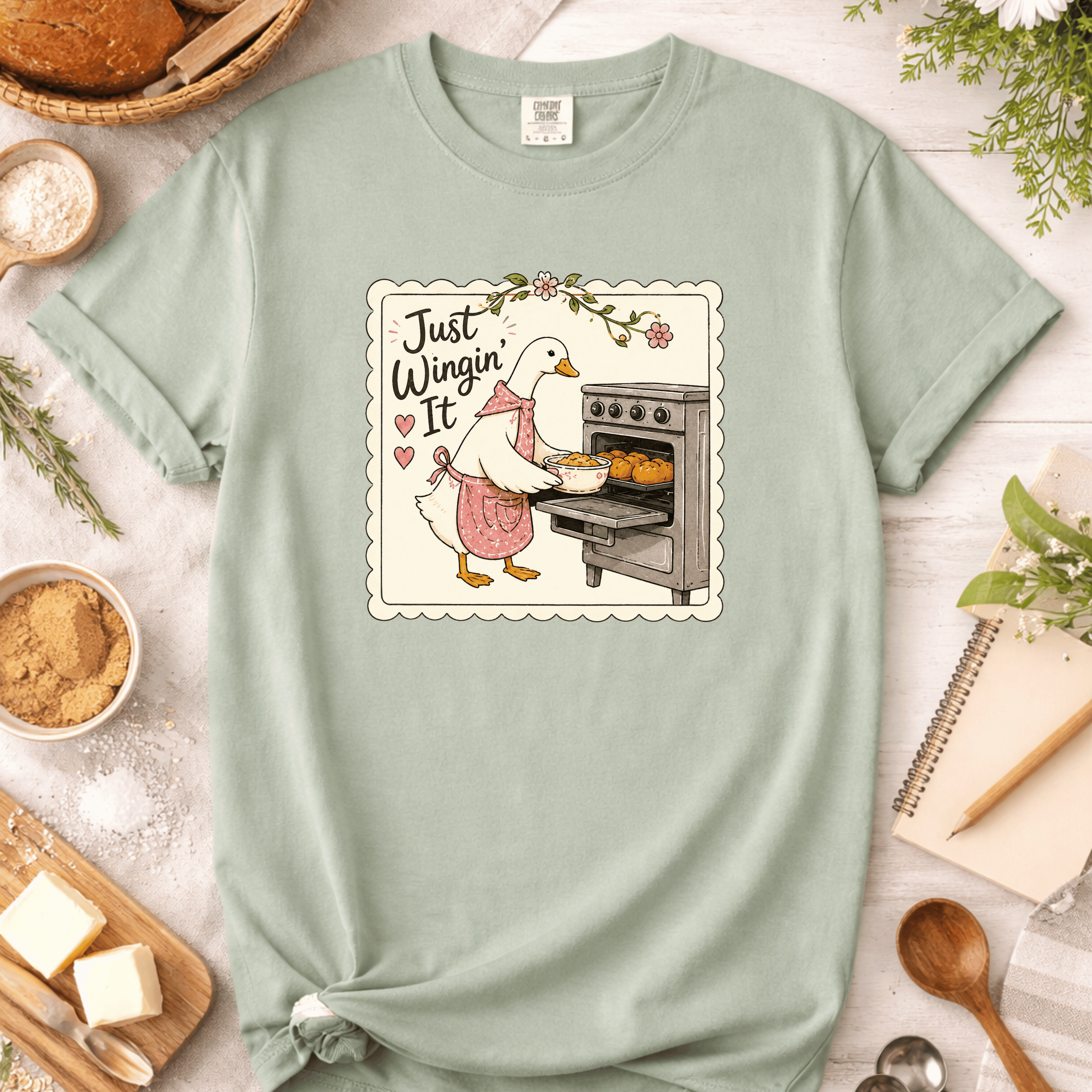 Just Wingin' It Baking Goose T-Shirt