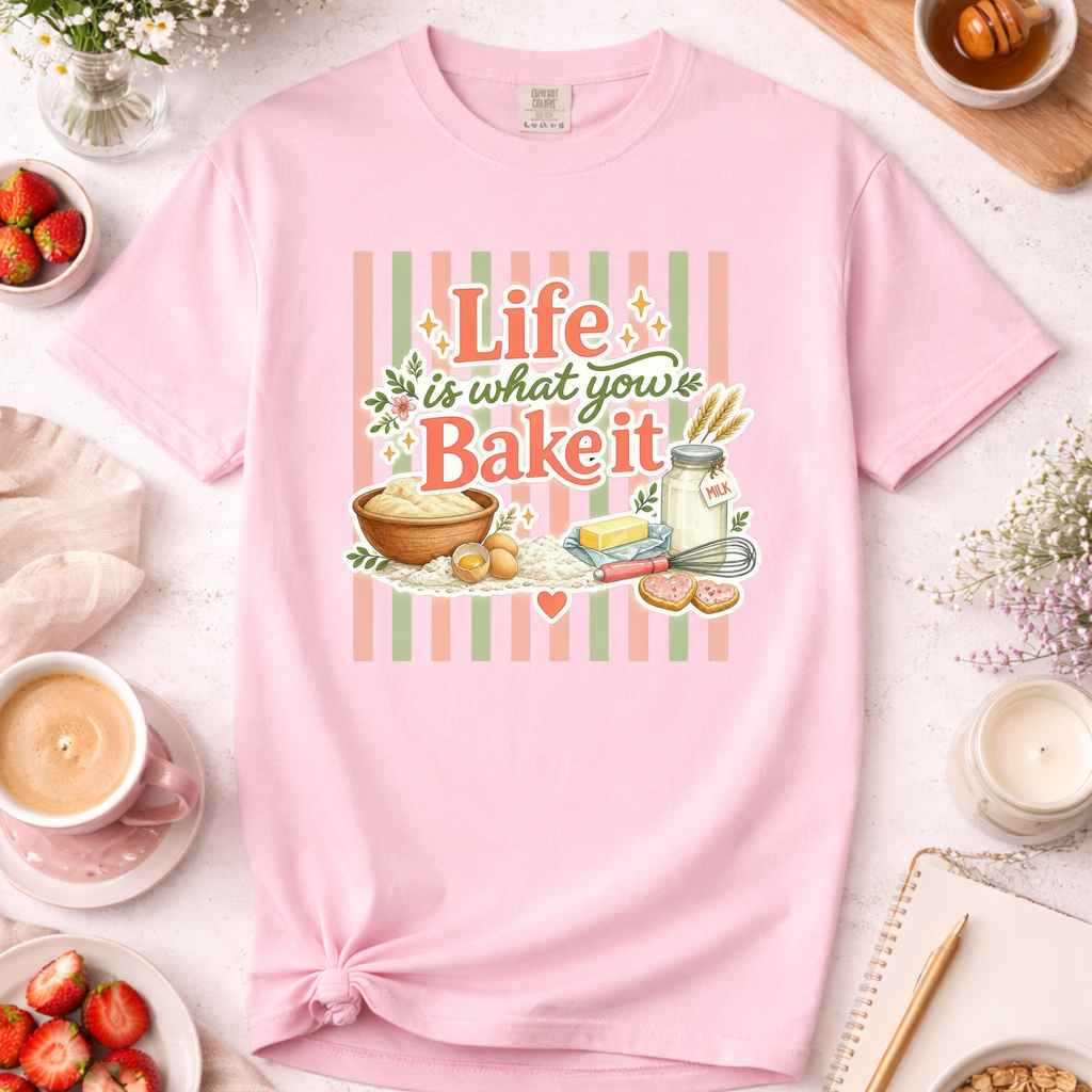Life Is What You Bake It Stripes T-Shirt