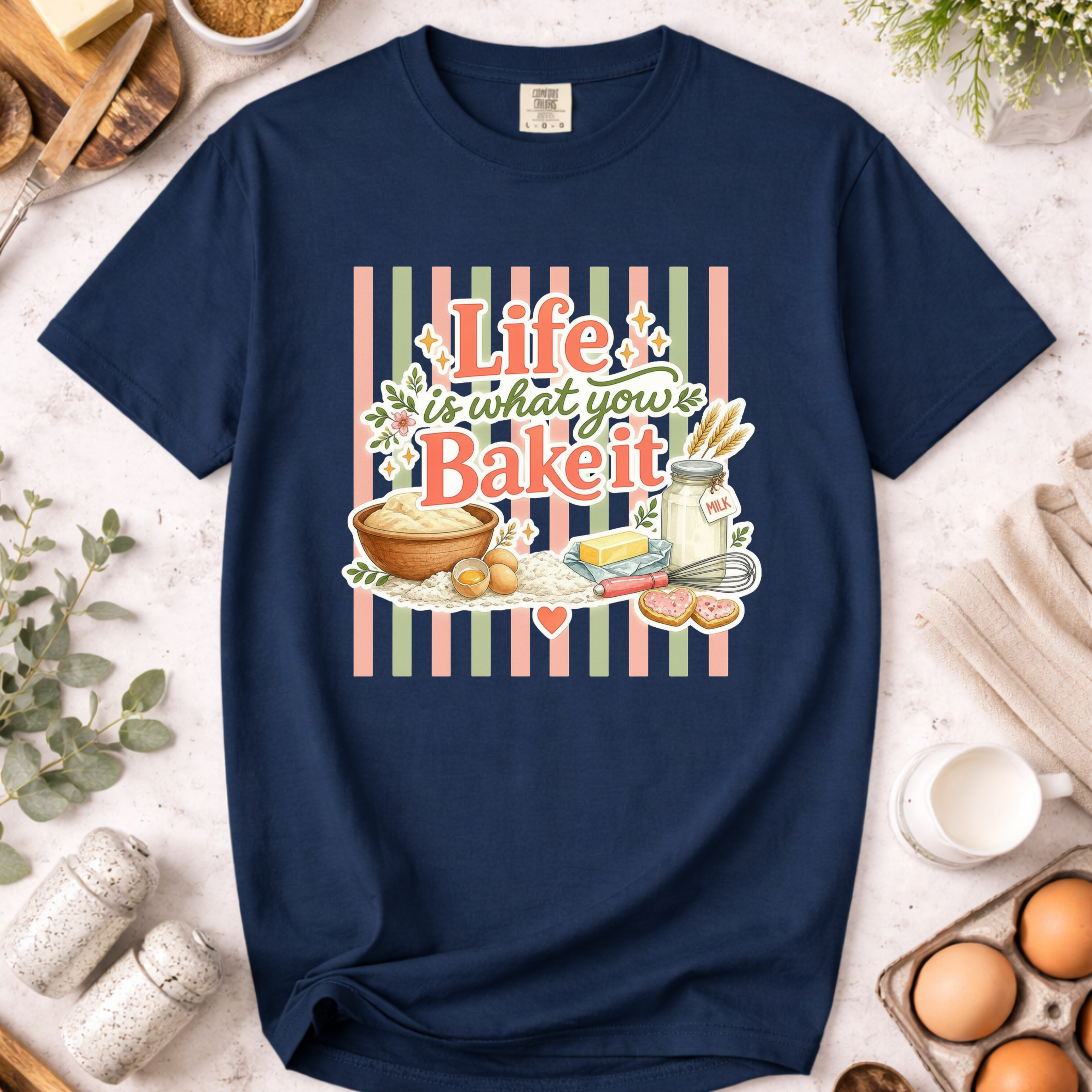 Life Is What You Bake It Stripes T-Shirt