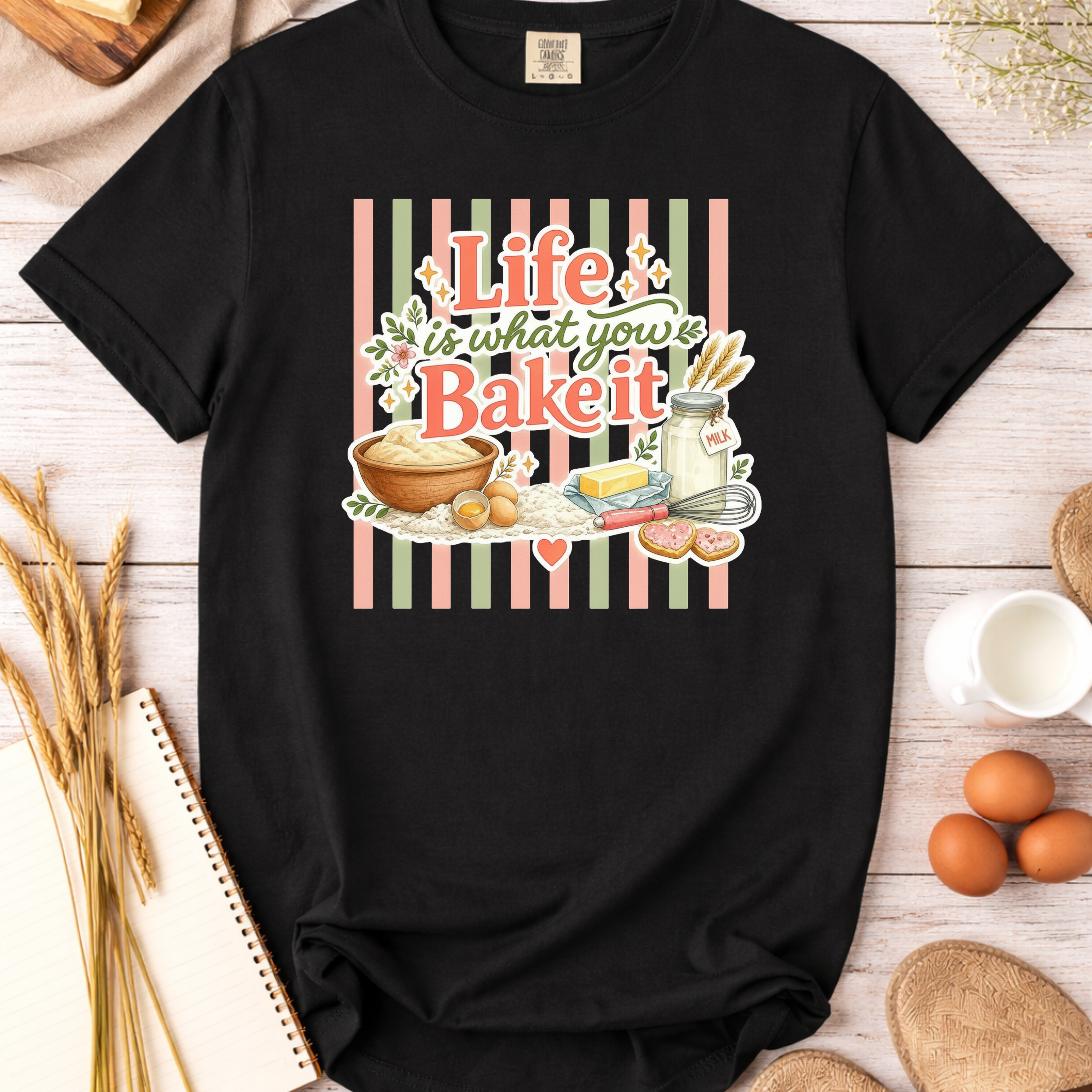 Life Is What You Bake It Stripes T-Shirt