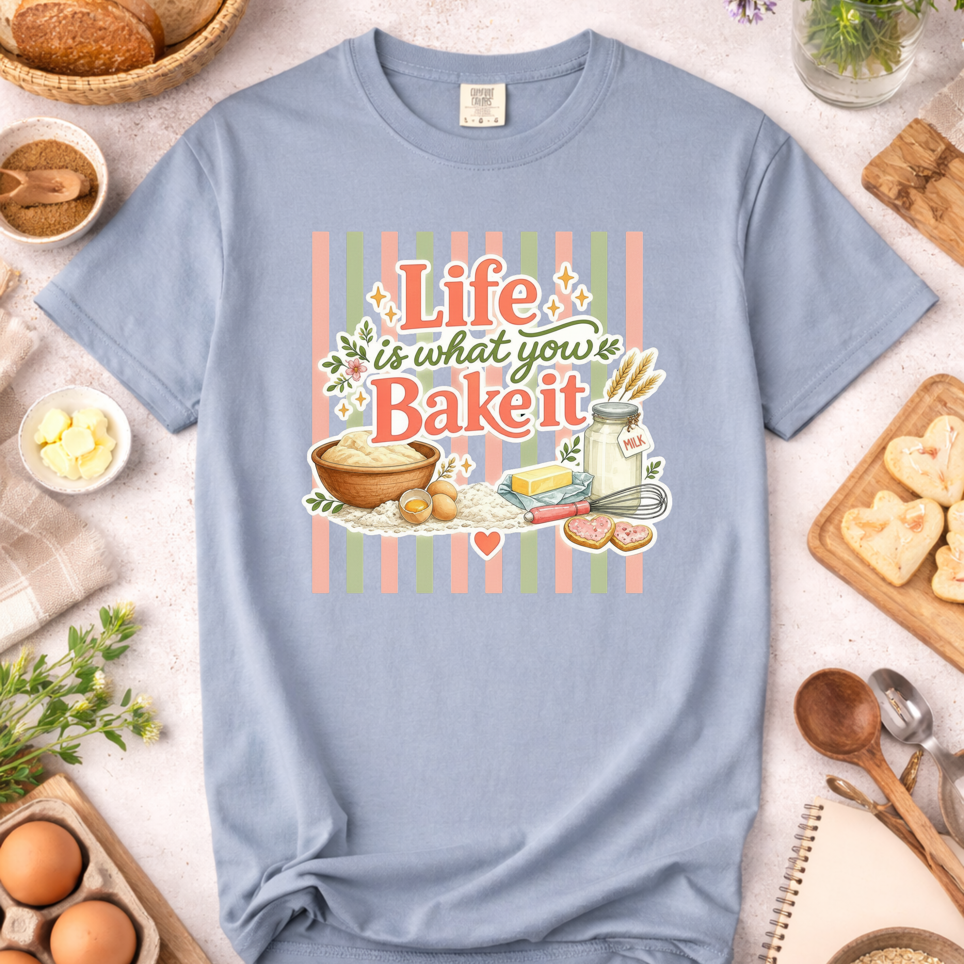 Life Is What You Bake It Stripes T-Shirt