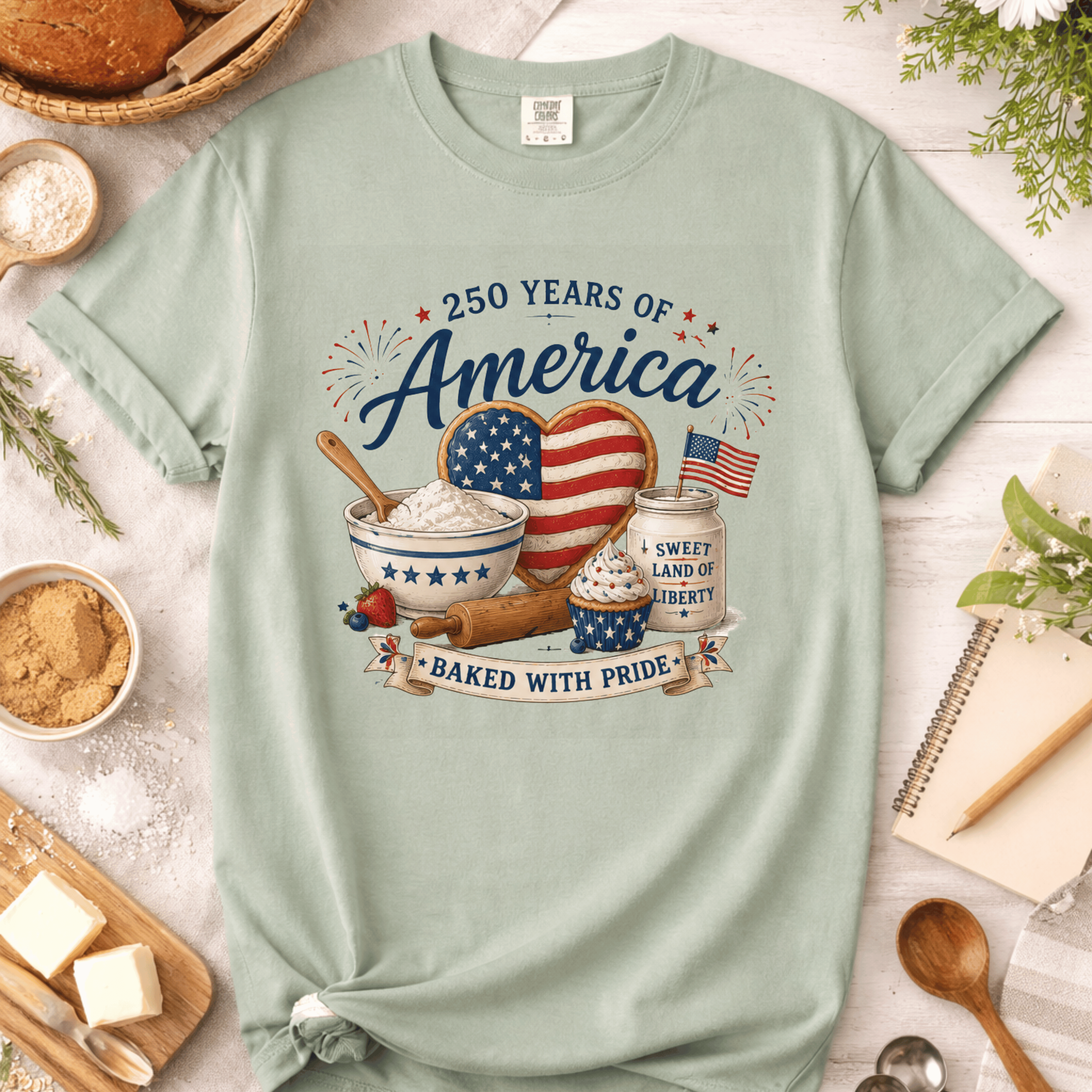 American Flag Heart Cookie T-Shirt