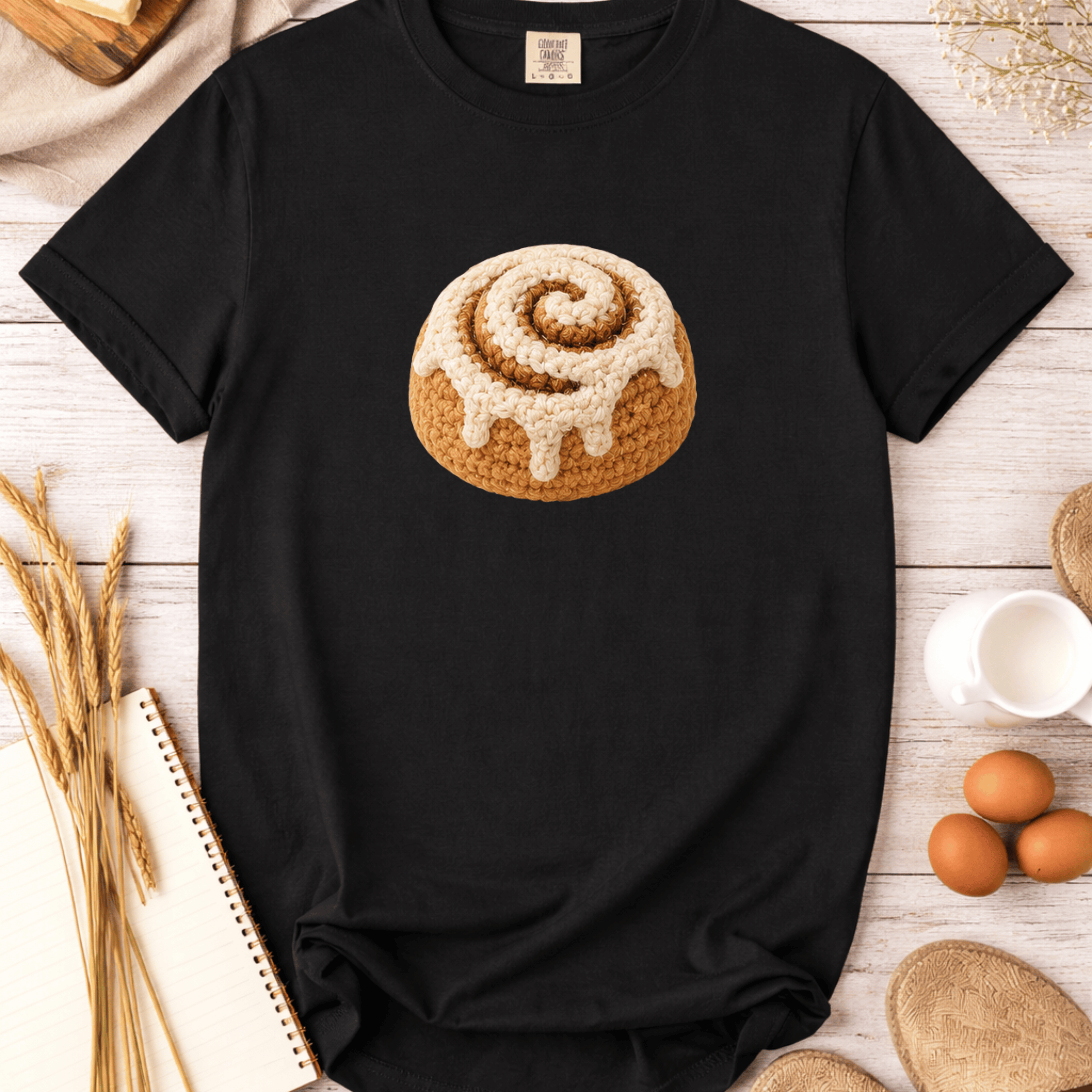 Crochet Cinnamon Roll T-Shirt