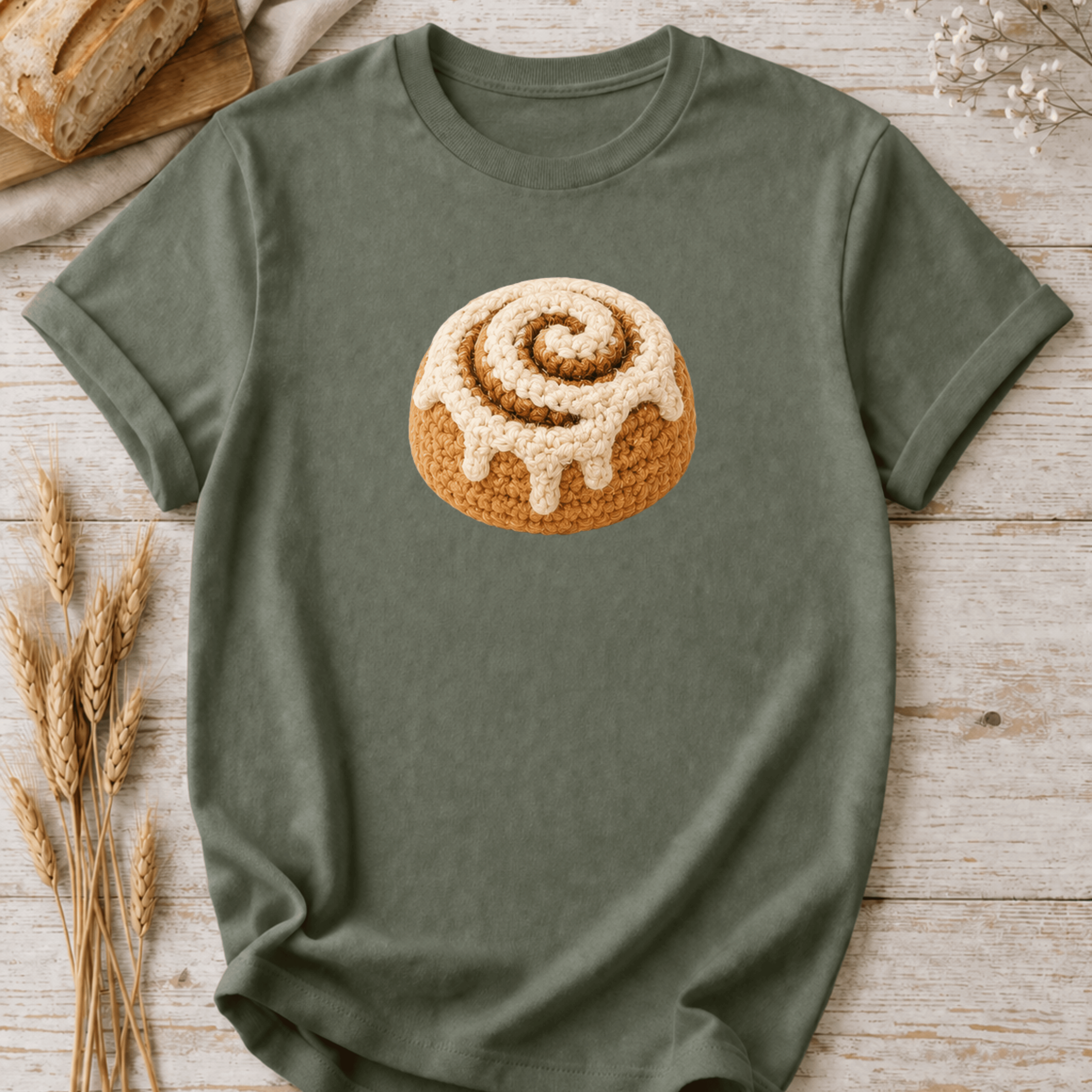 Crochet Cinnamon Roll T-Shirt