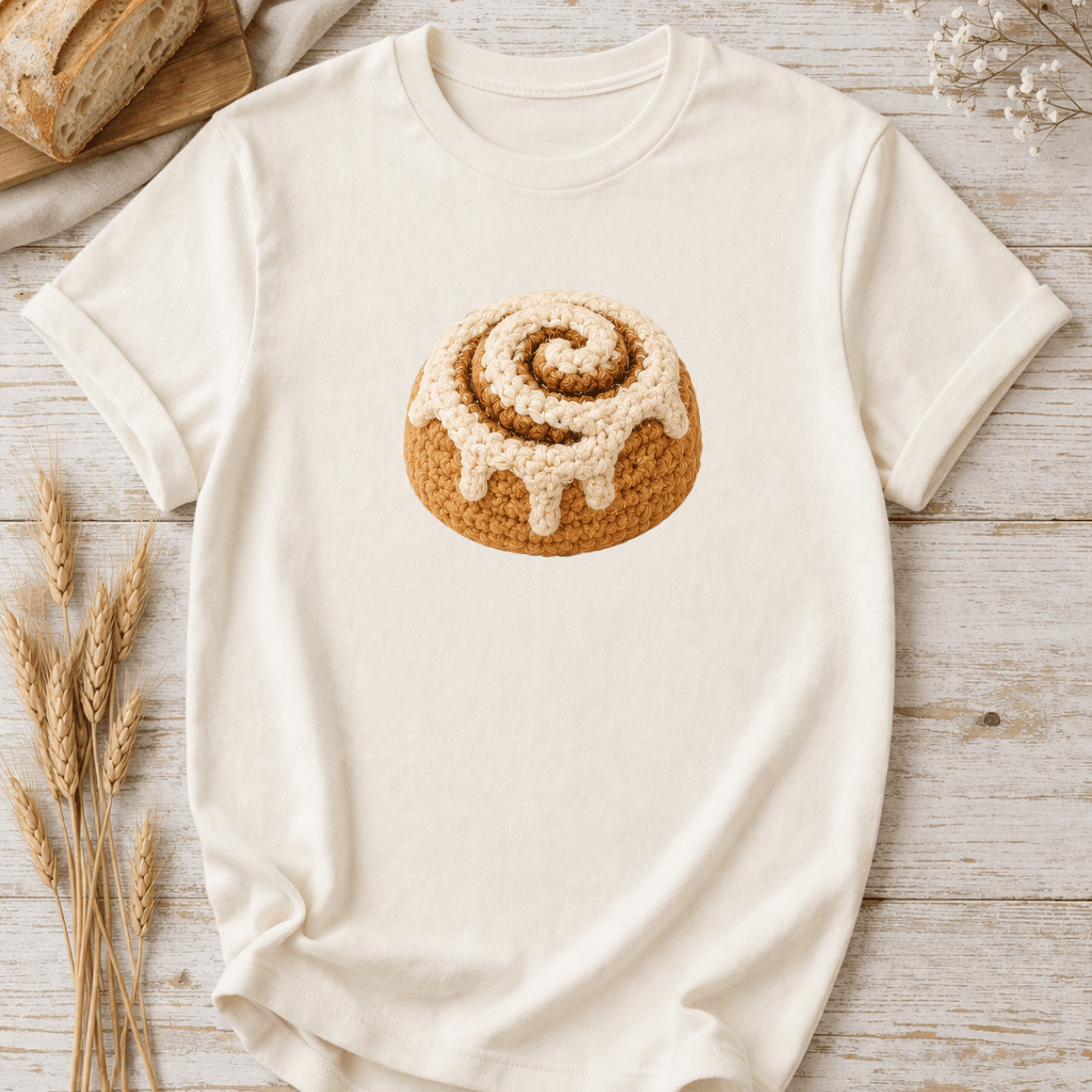 Crochet Cinnamon Roll T-Shirt