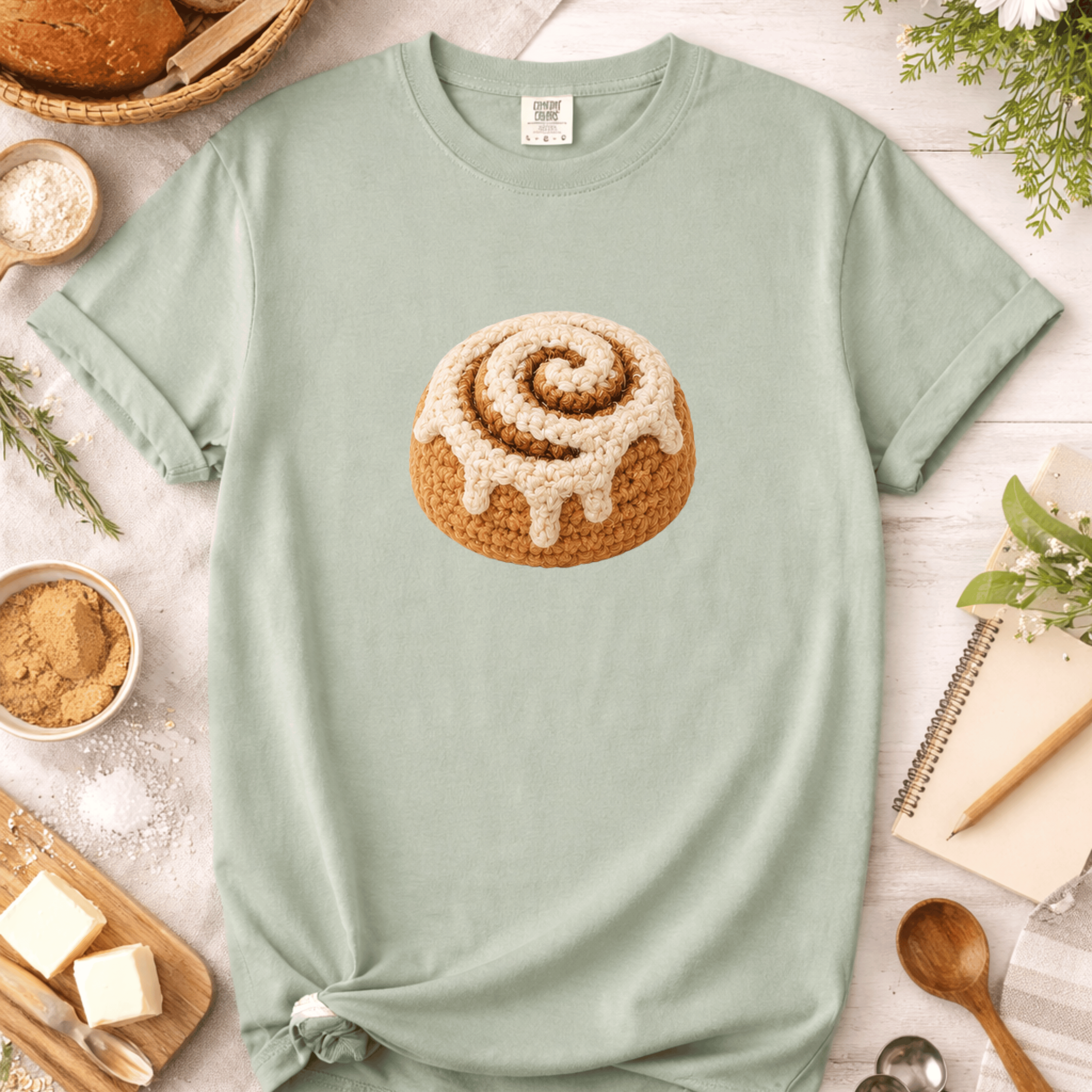 Crochet Cinnamon Roll T-Shirt