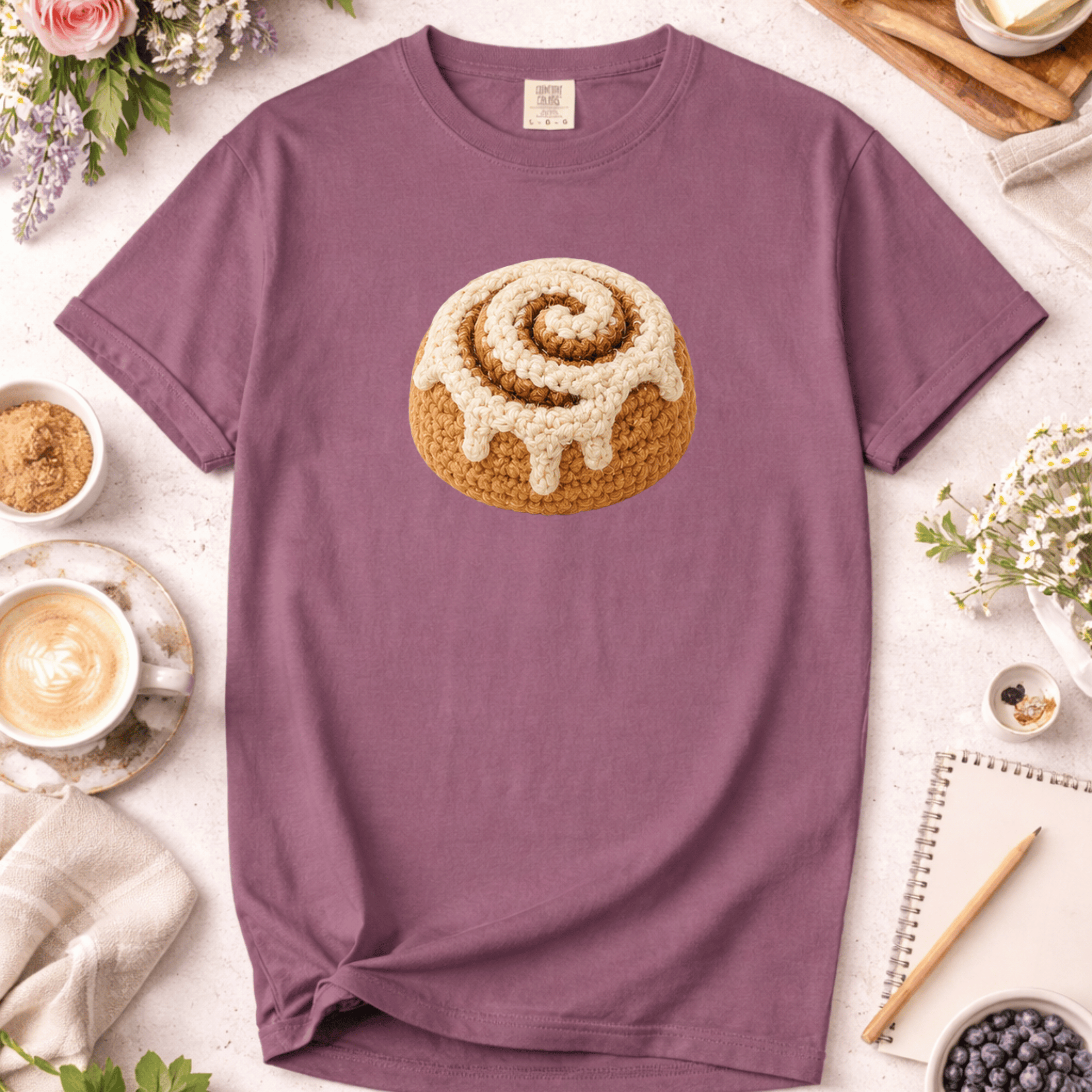 Crochet Cinnamon Roll T-Shirt