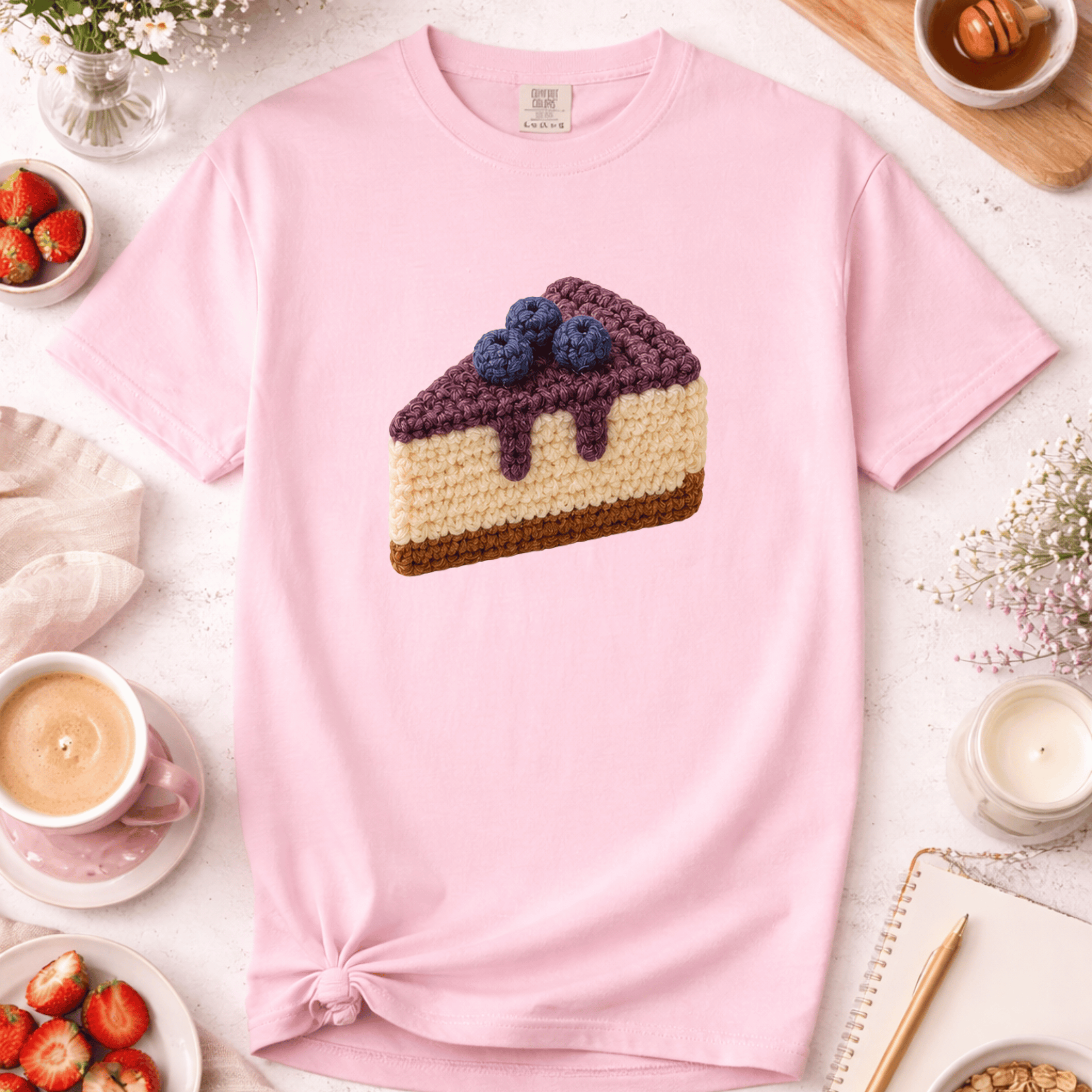 Crochet Blueberry Cheesecake T-Shirt