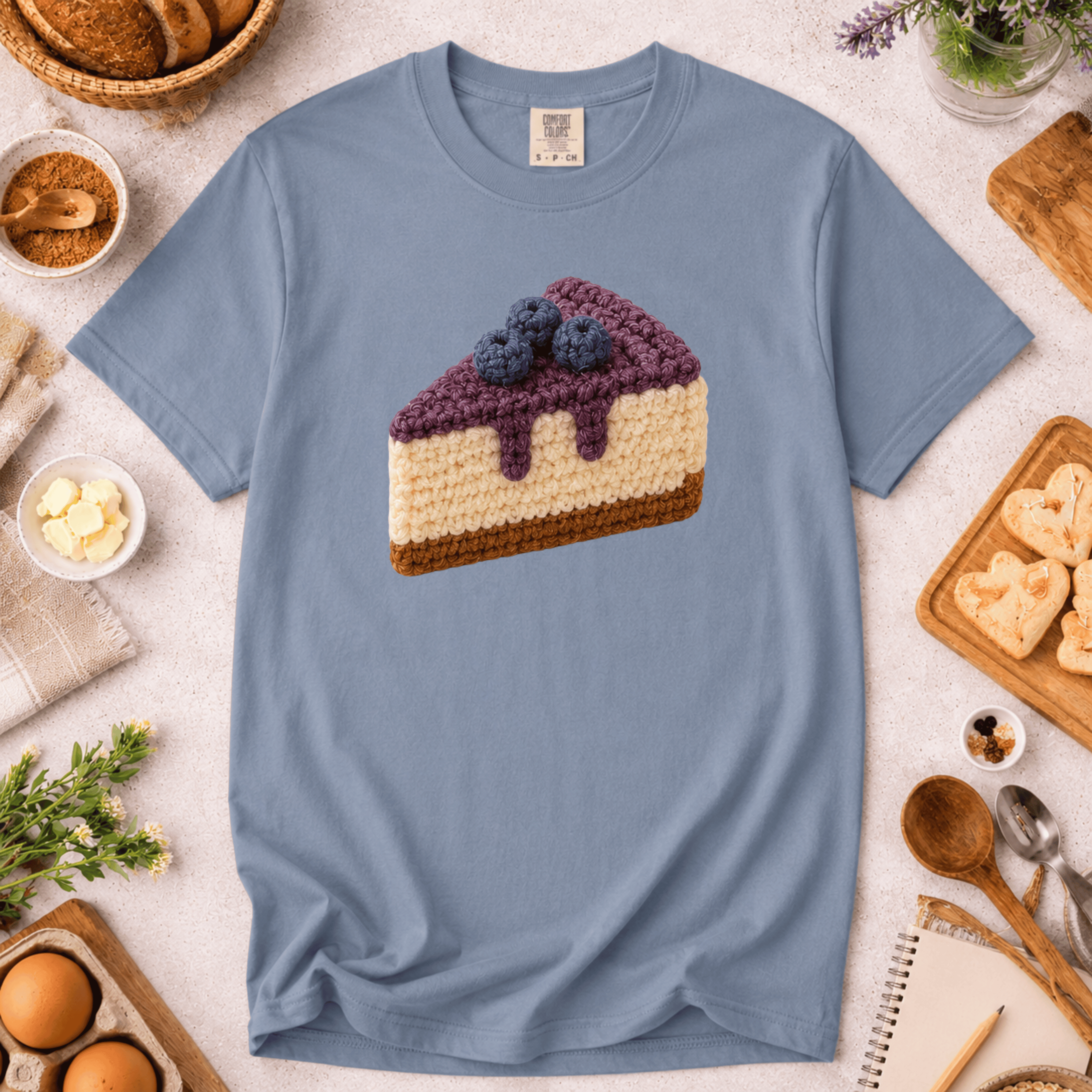 Crochet Blueberry Cheesecake T-Shirt