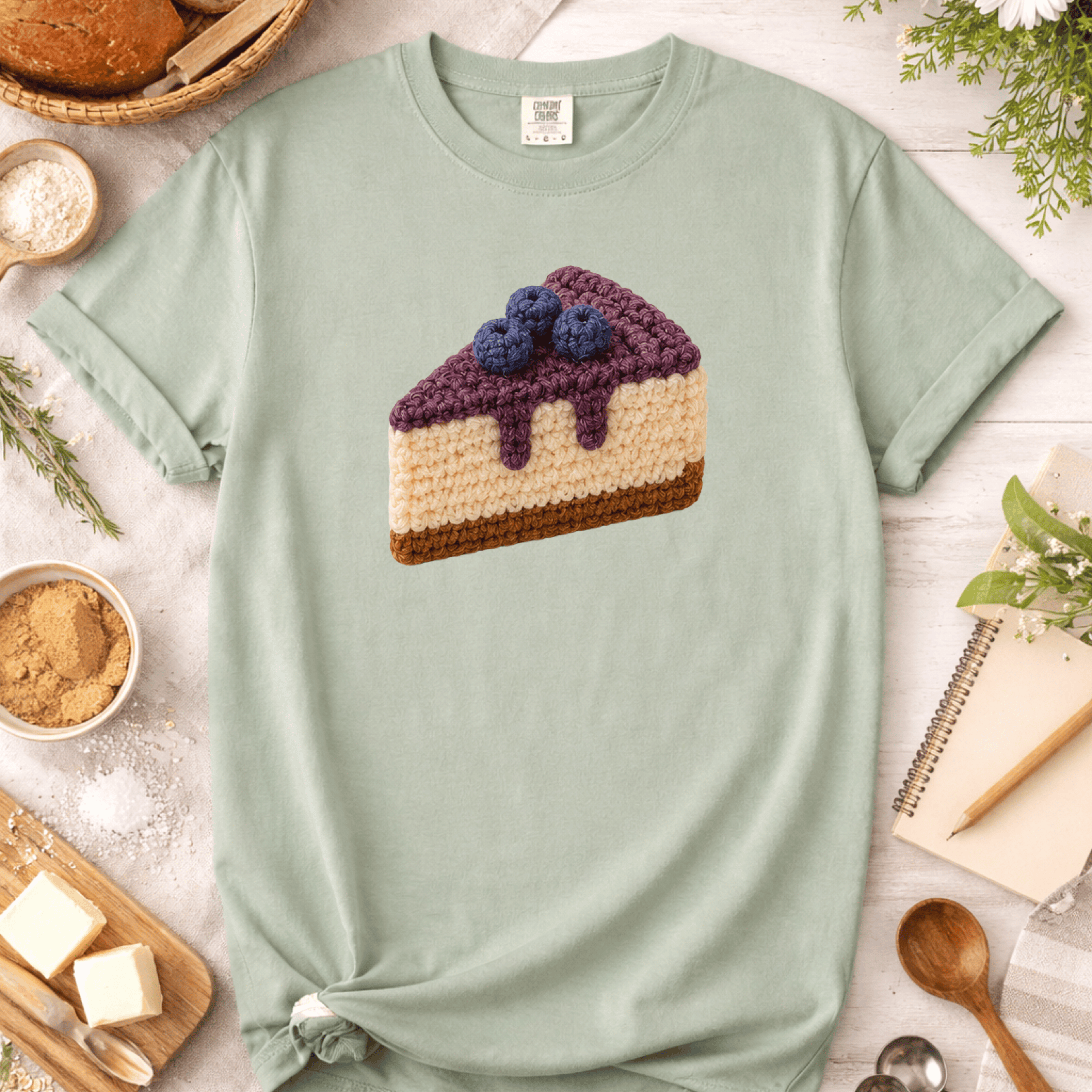 Crochet Blueberry Cheesecake T-Shirt