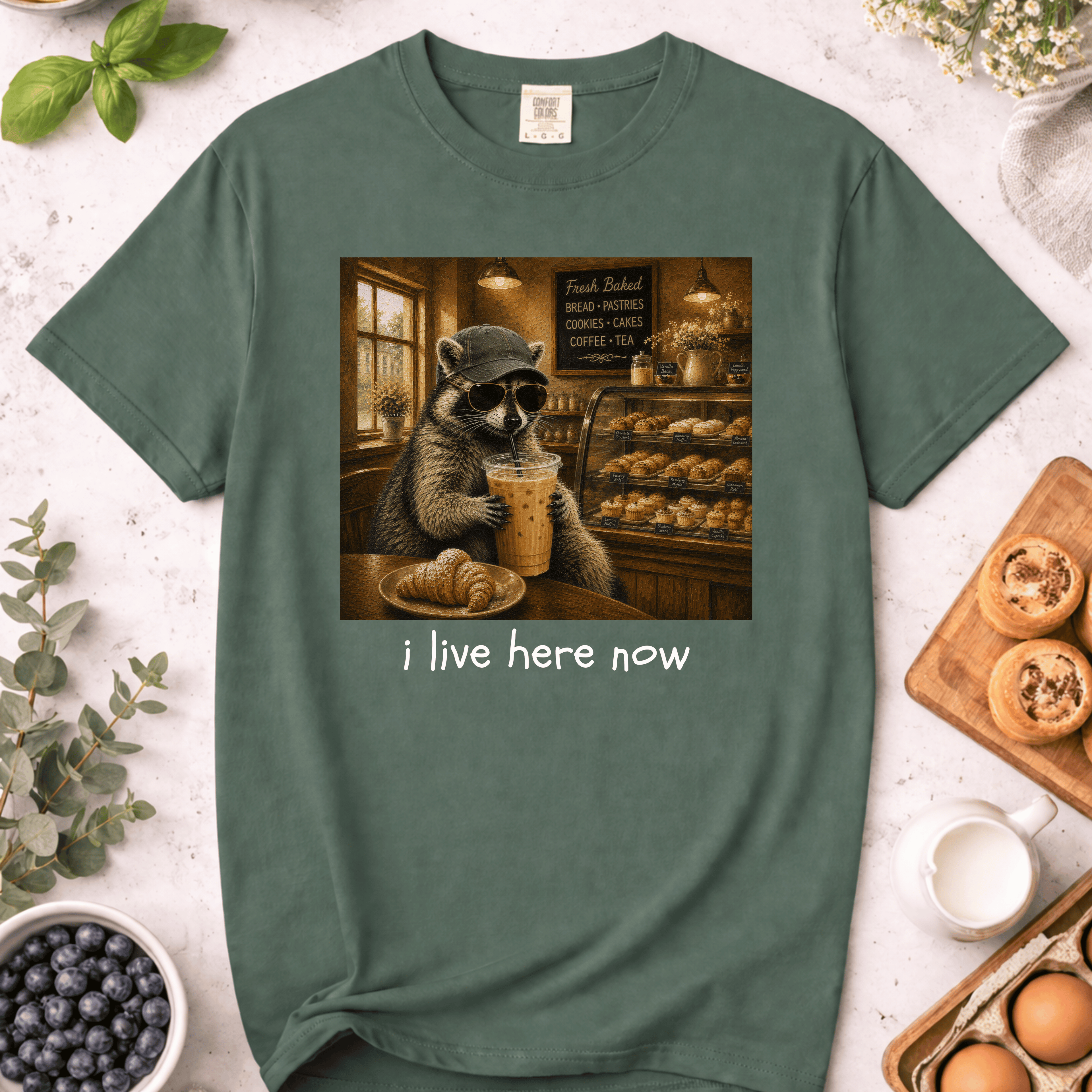 I Live In The Bakery Racoon T-Shirt