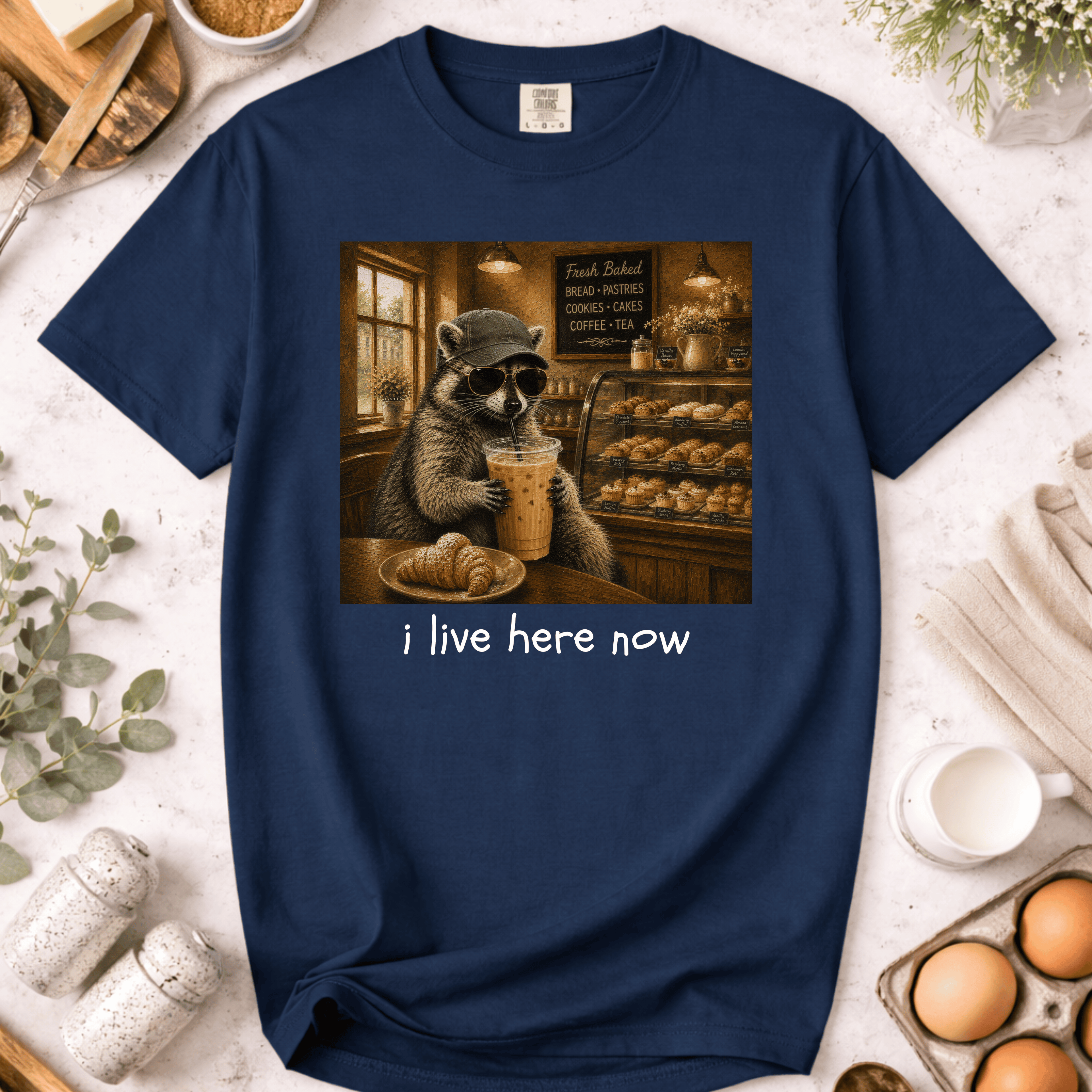 I Live In The Bakery Racoon T-Shirt