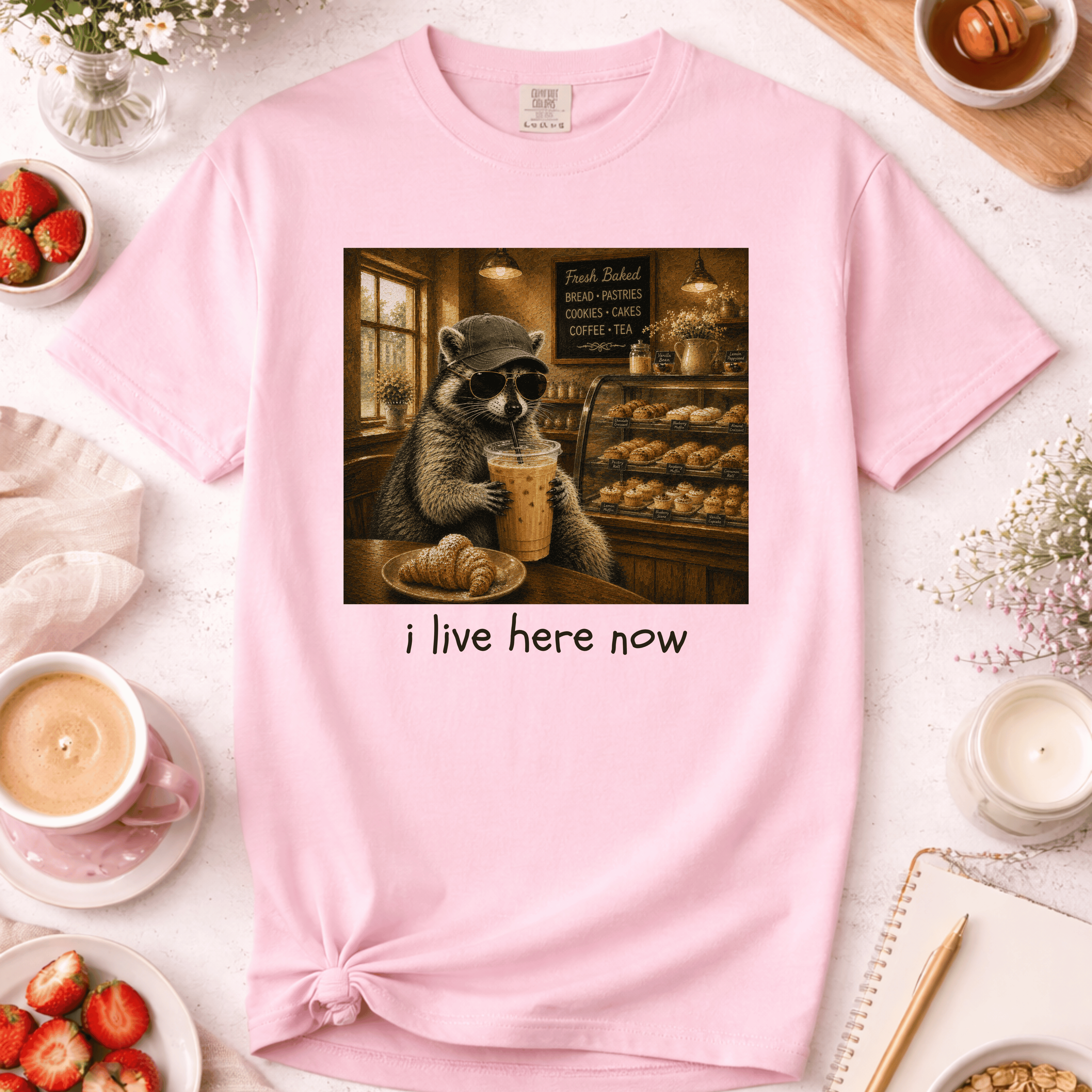 I Live In The Bakery Racoon T-Shirt